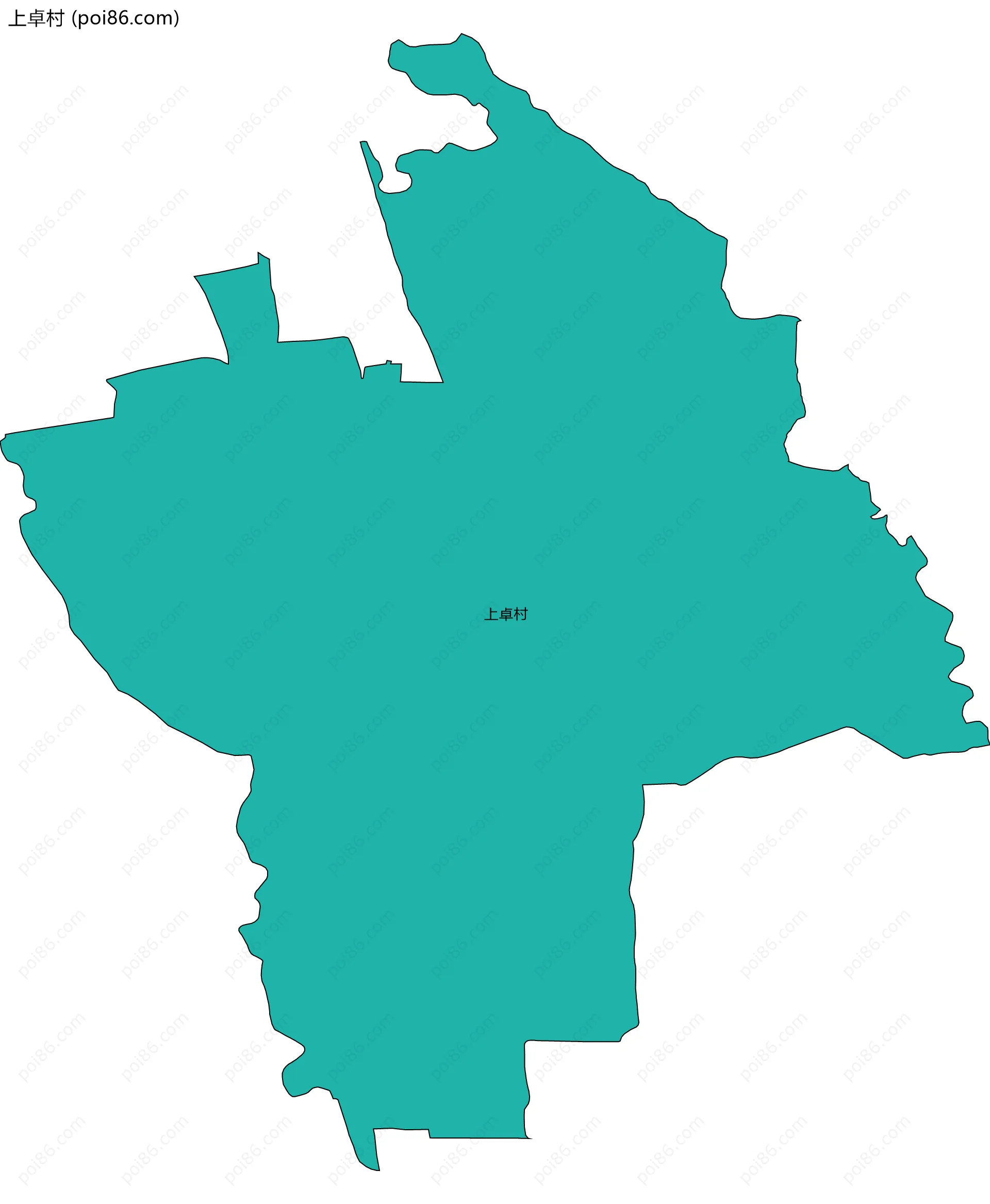 上卓村边界地图