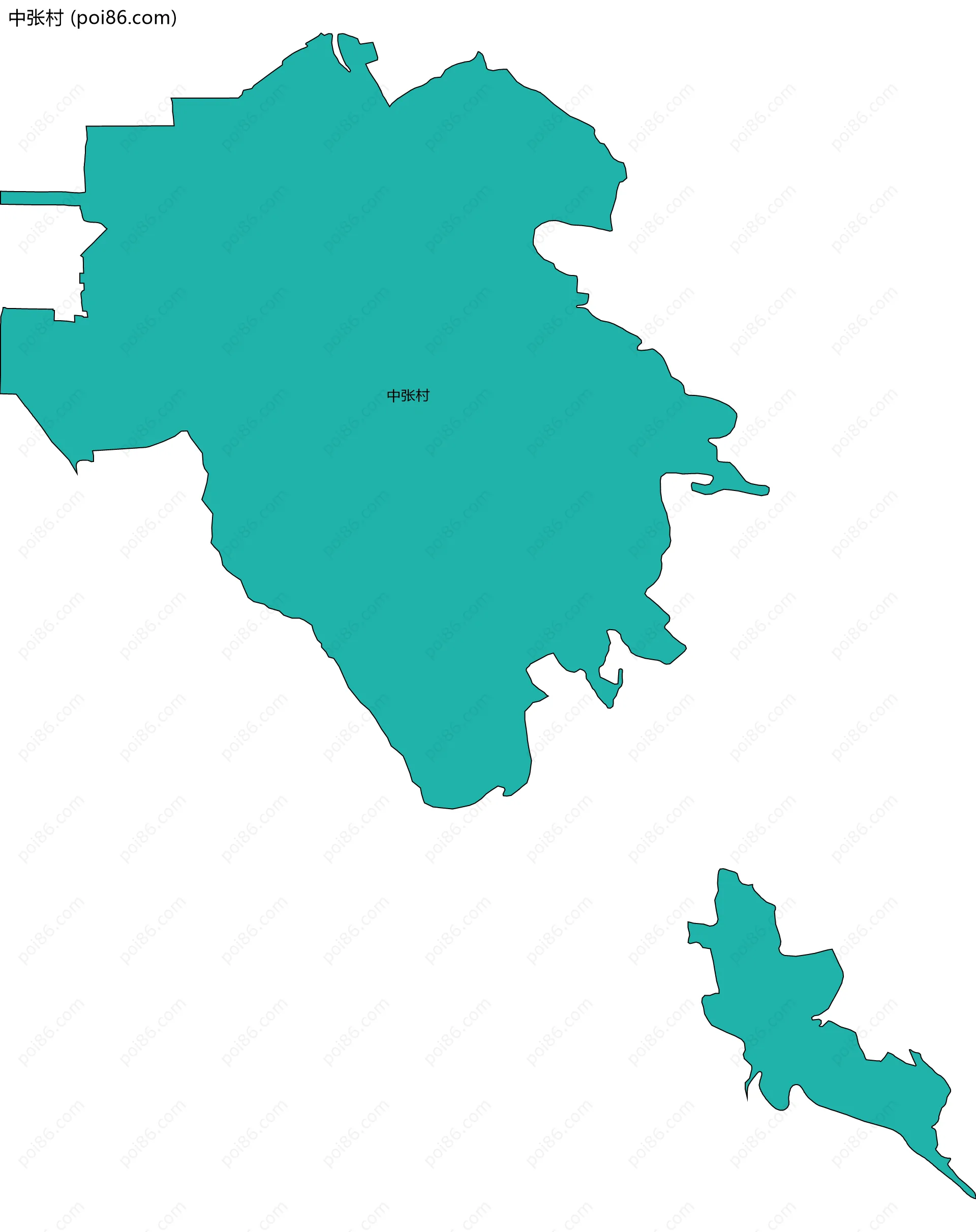 中张村边界地图