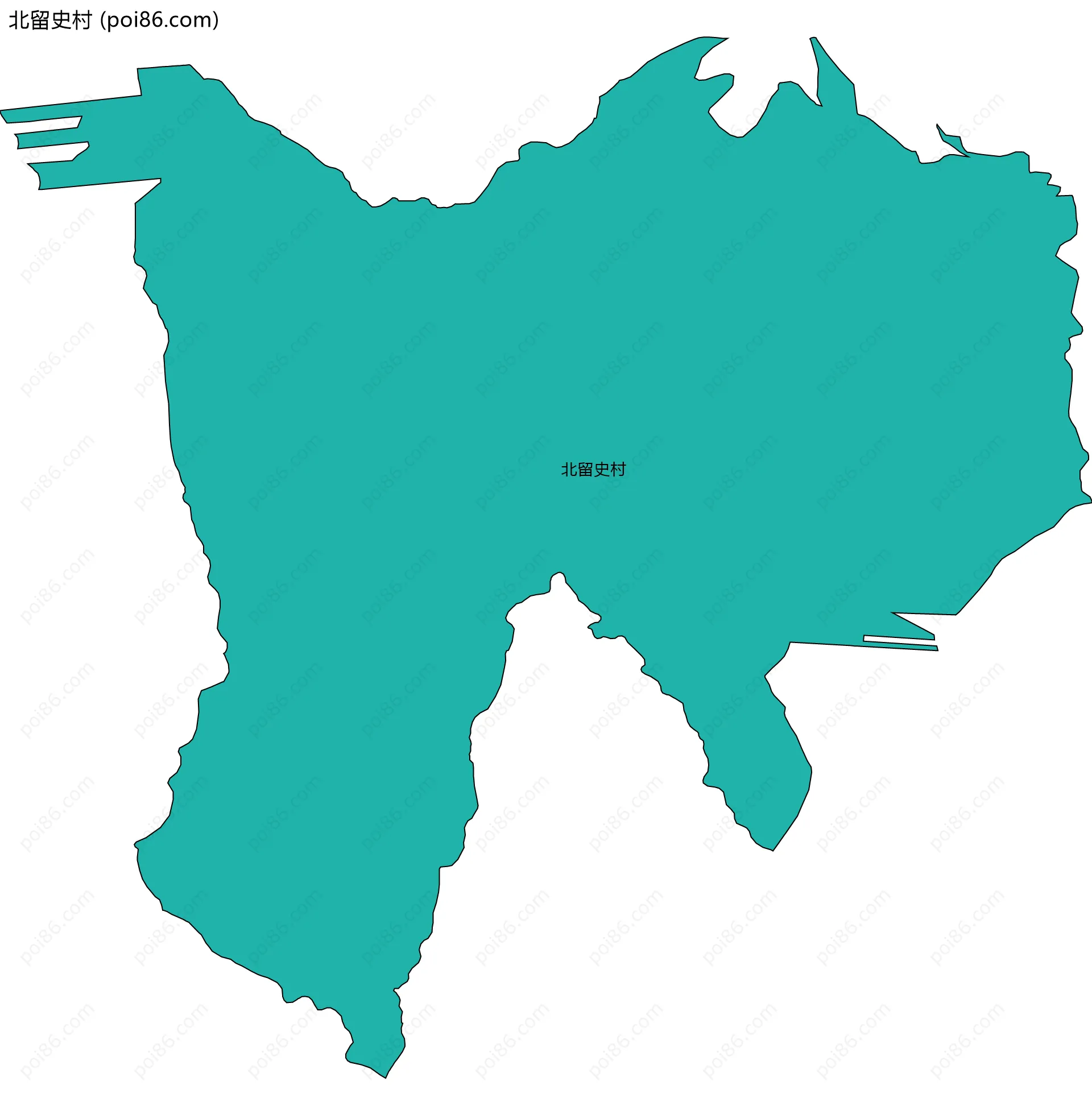 北留史村边界地图