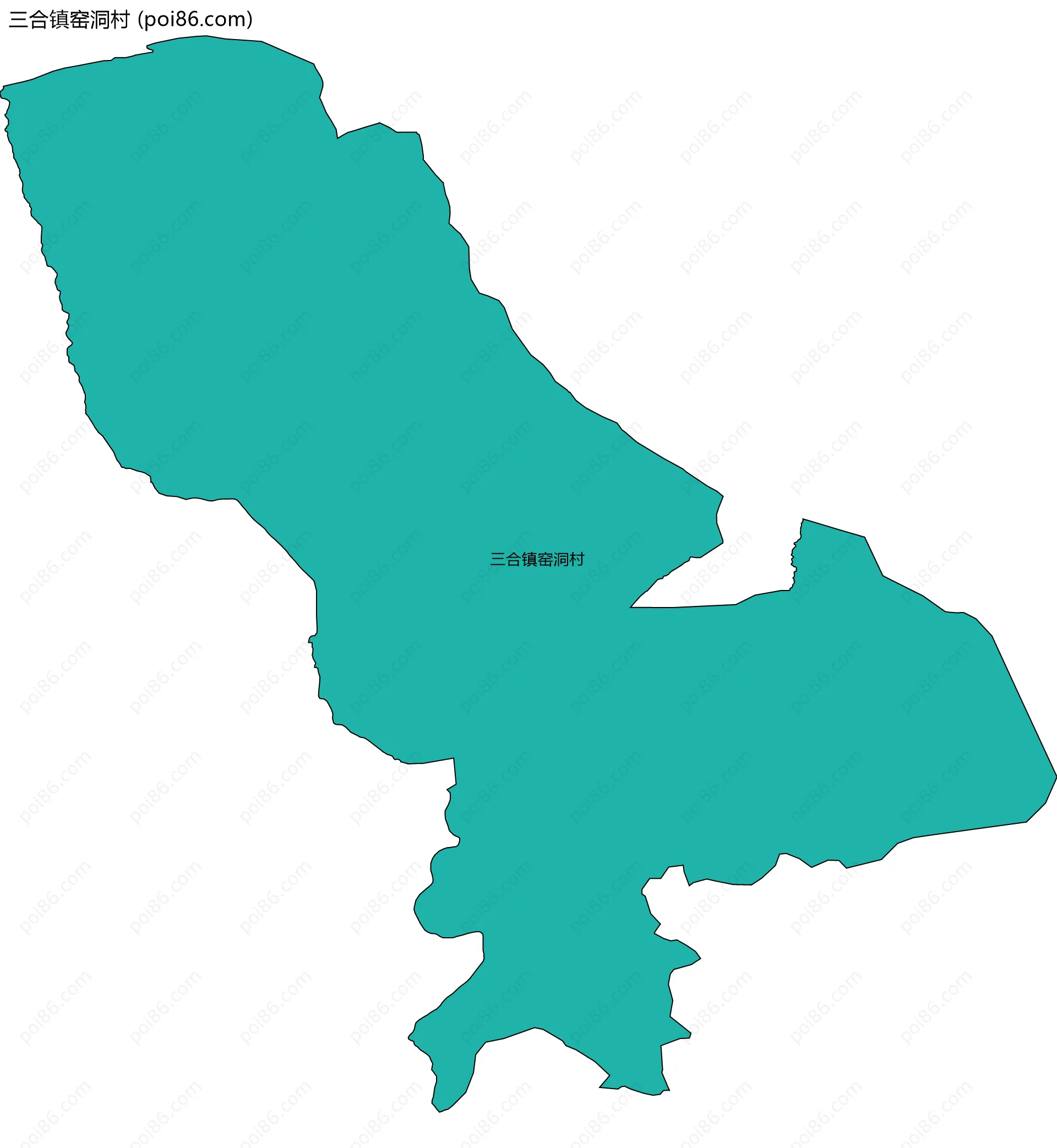 三合镇窑洞村边界地图