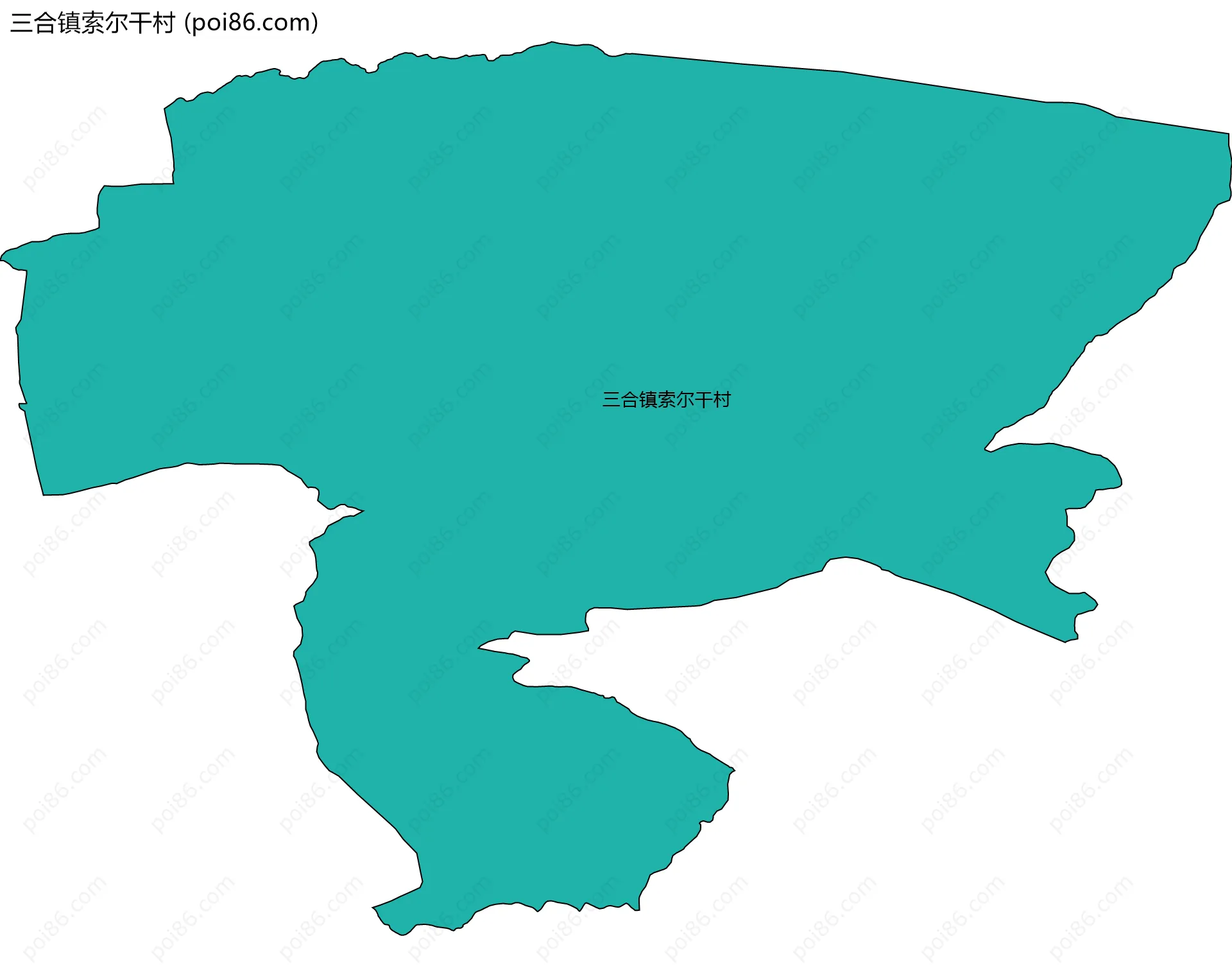 三合镇索尔干村边界地图