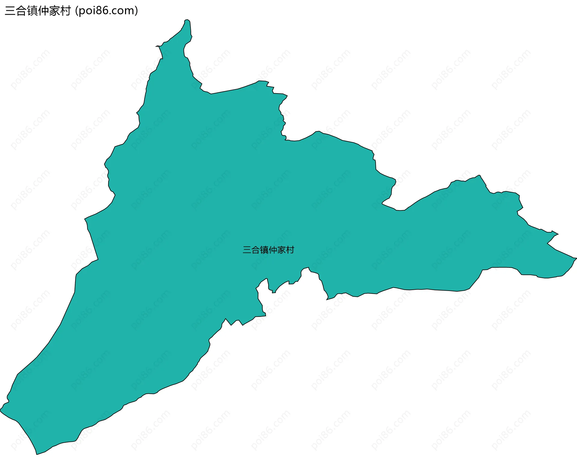 三合镇仲家村边界地图