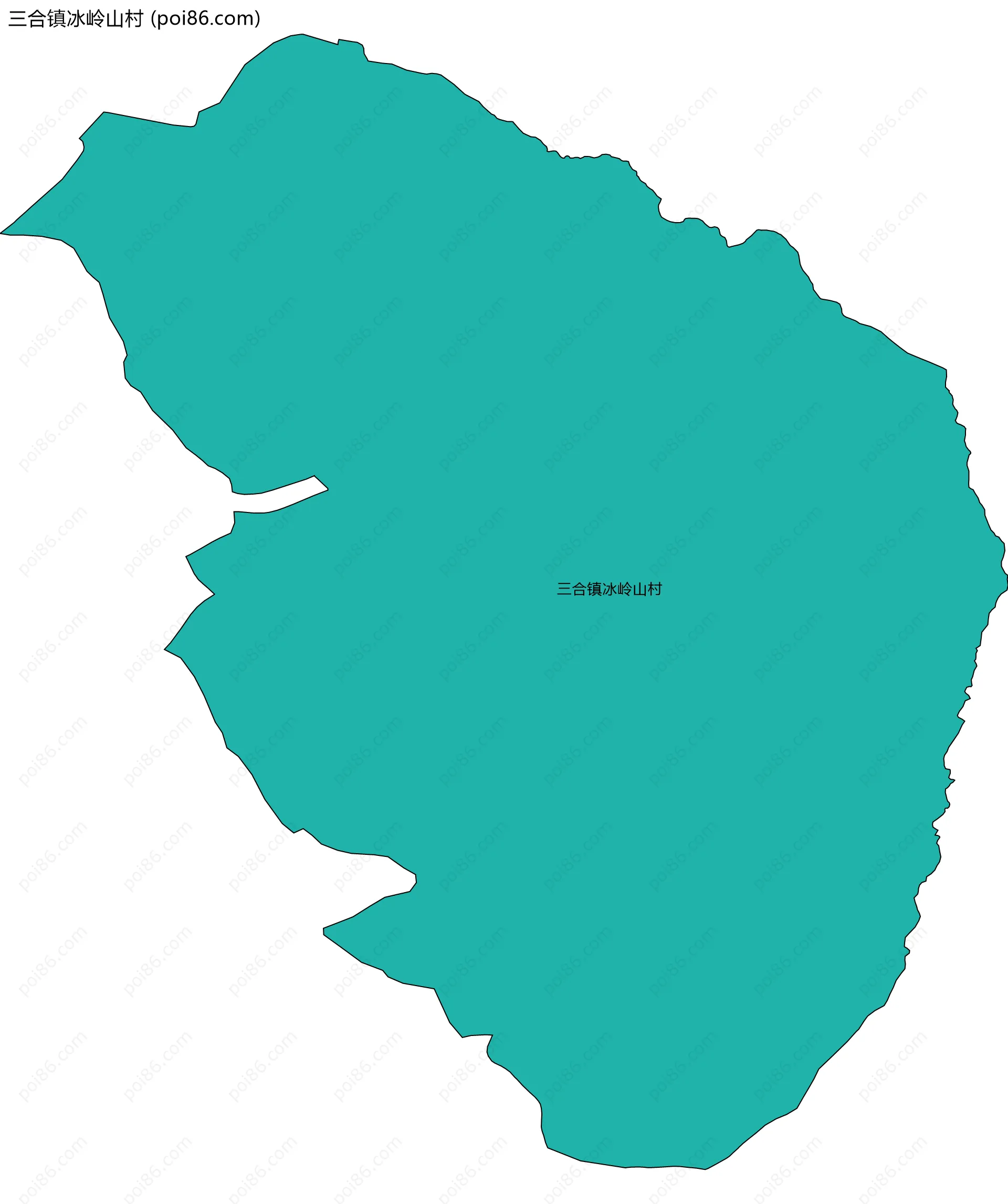 三合镇冰岭山村边界地图