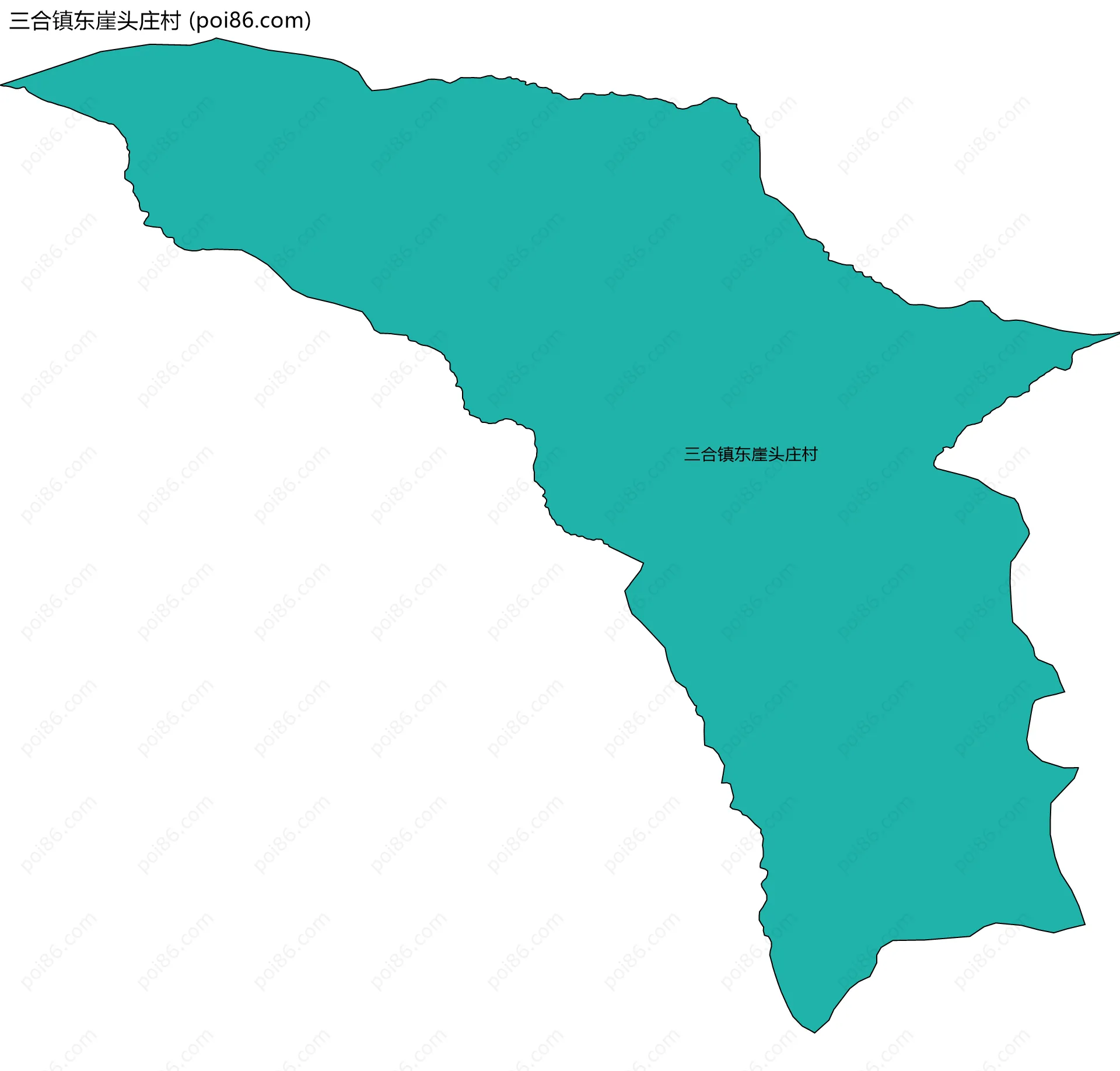 三合镇东崖头庄村边界地图