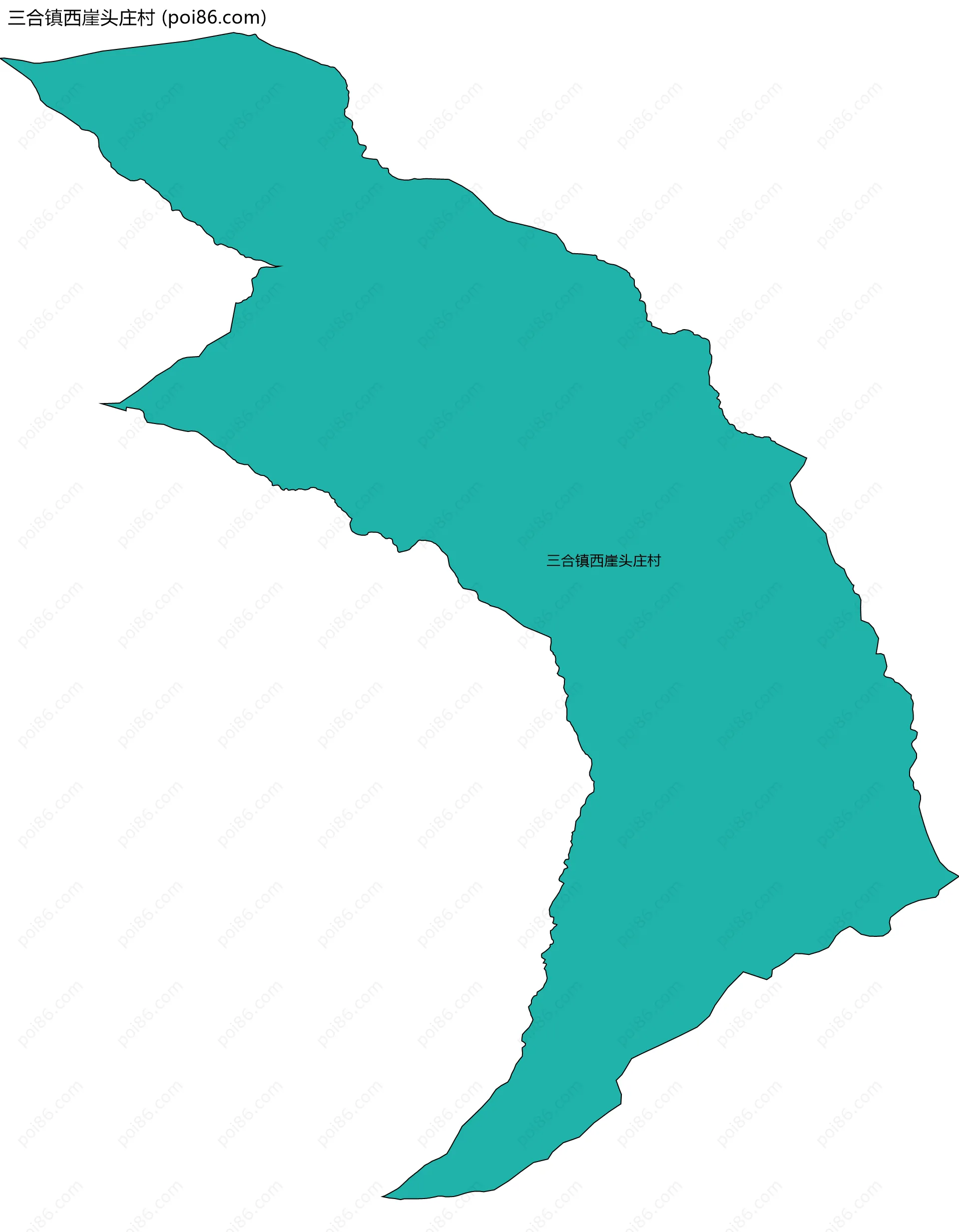 三合镇西崖头庄村边界地图