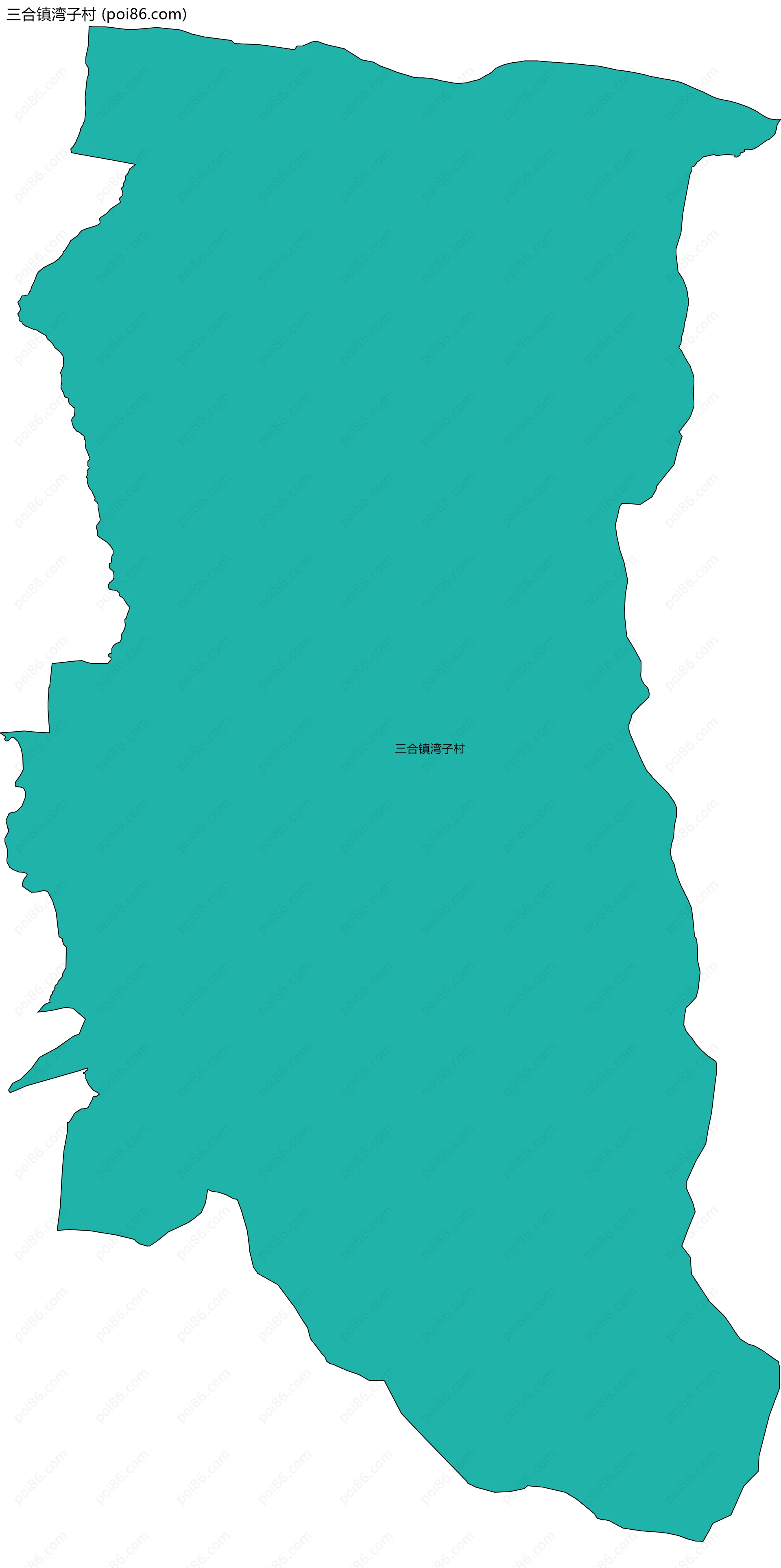 三合镇湾子村边界地图