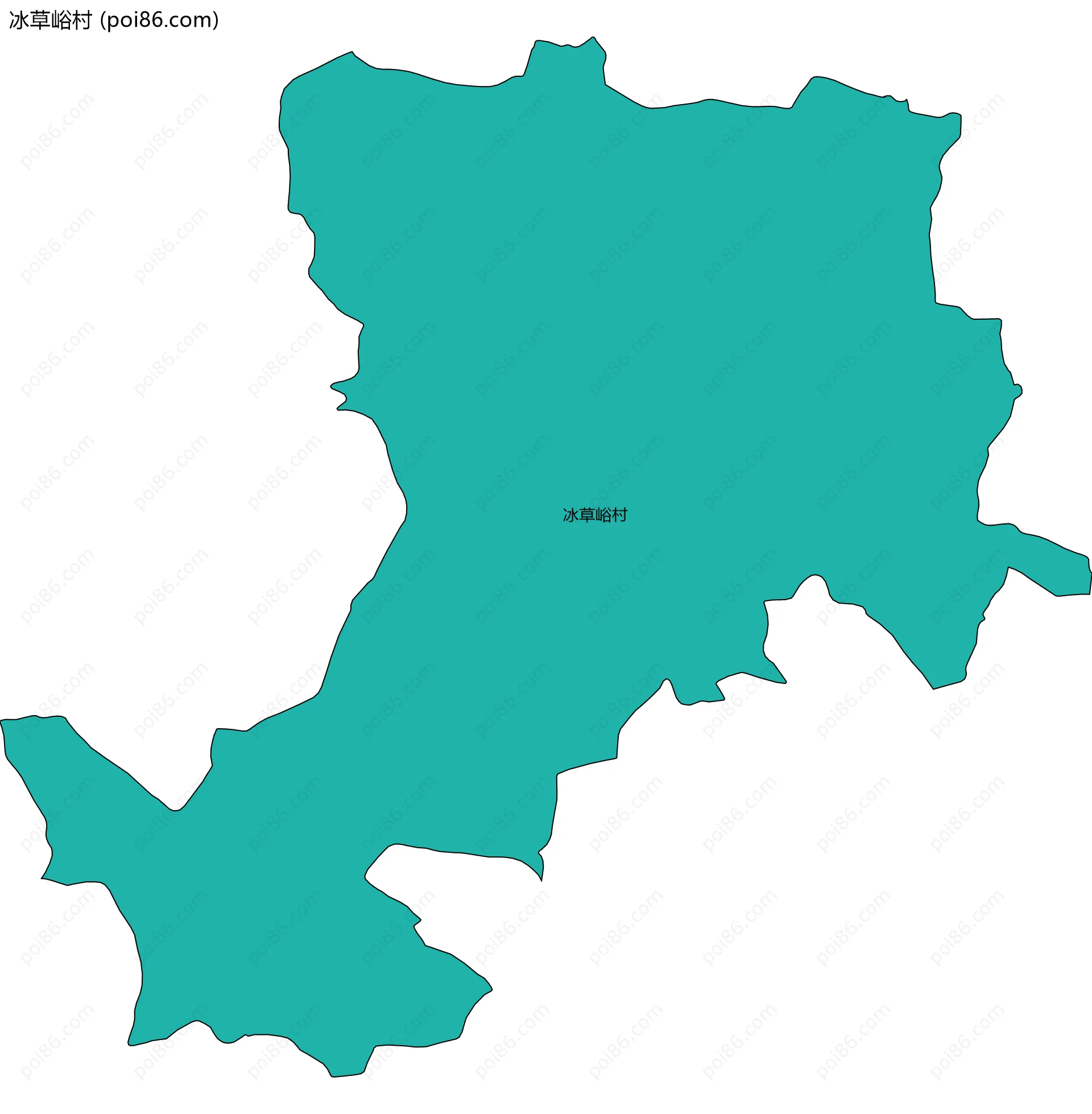 冰草峪村边界地图