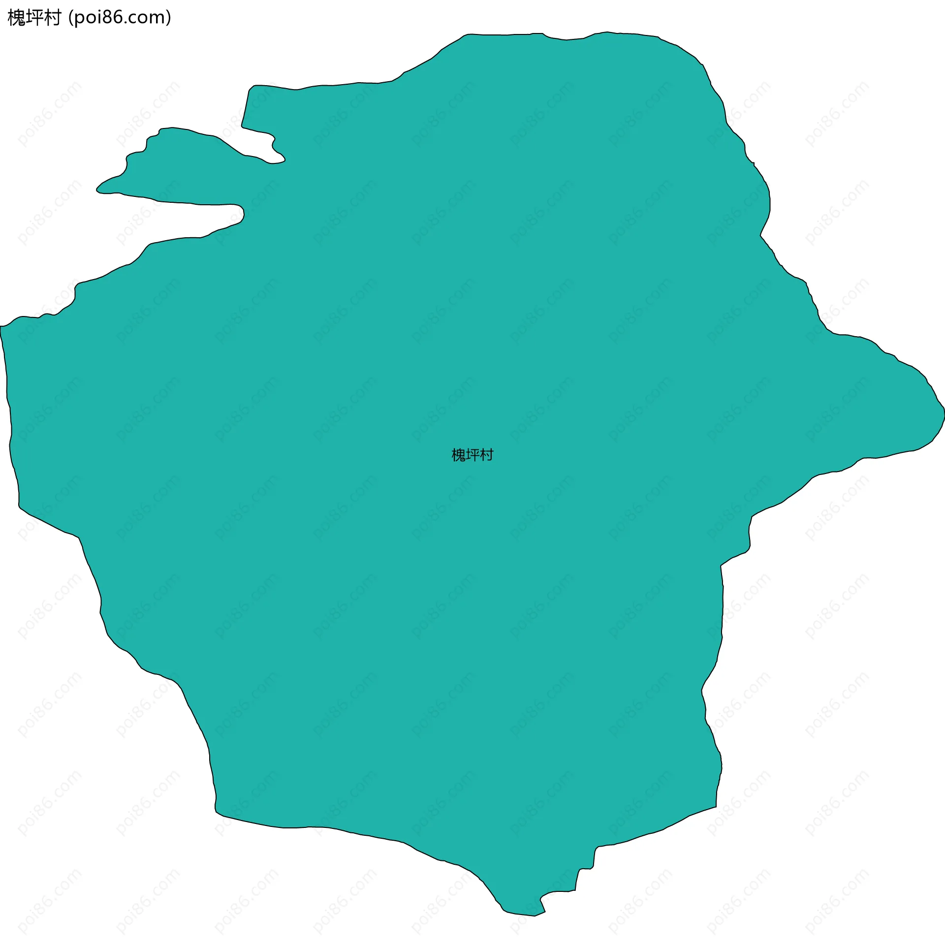 槐坪村边界地图