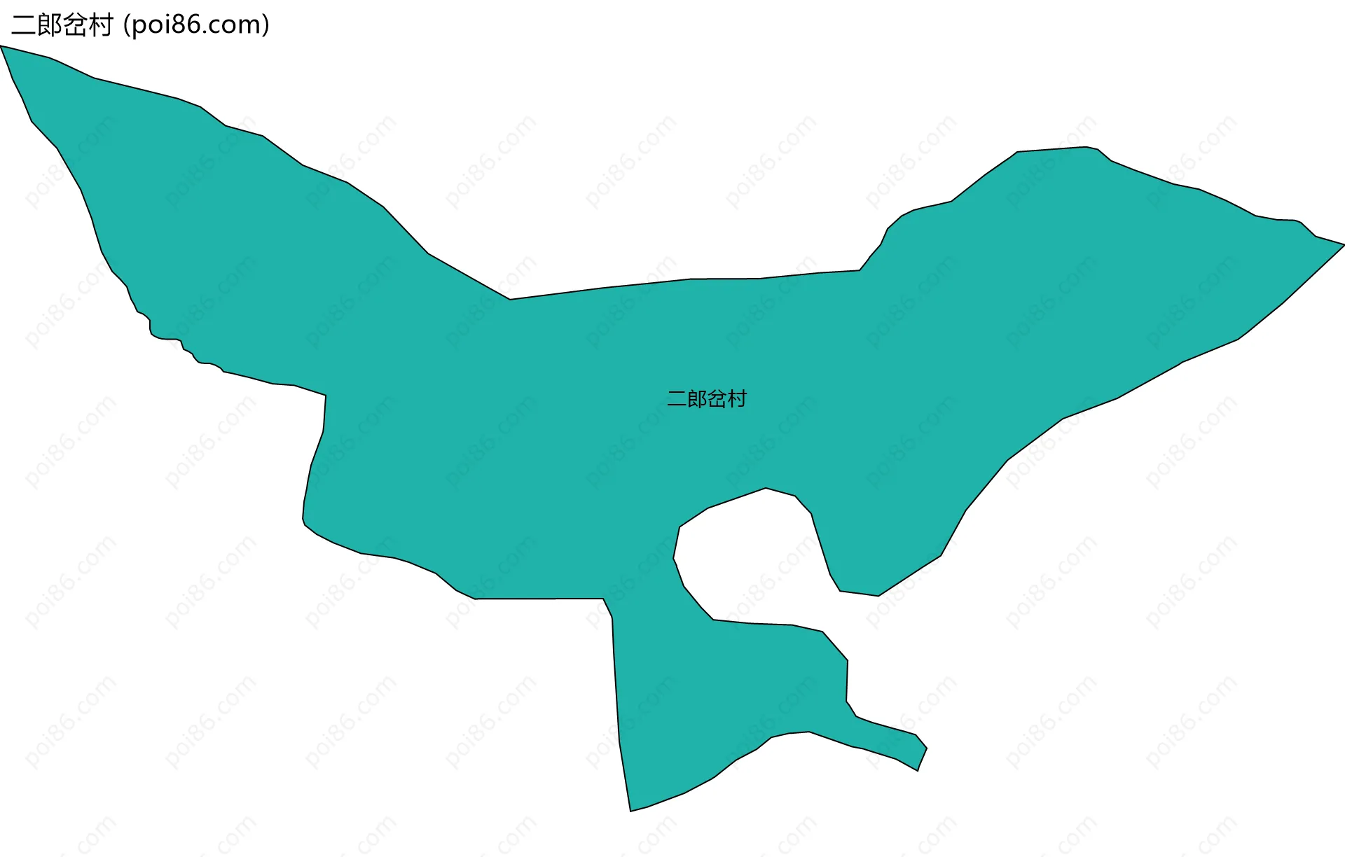 二郎岔村边界地图