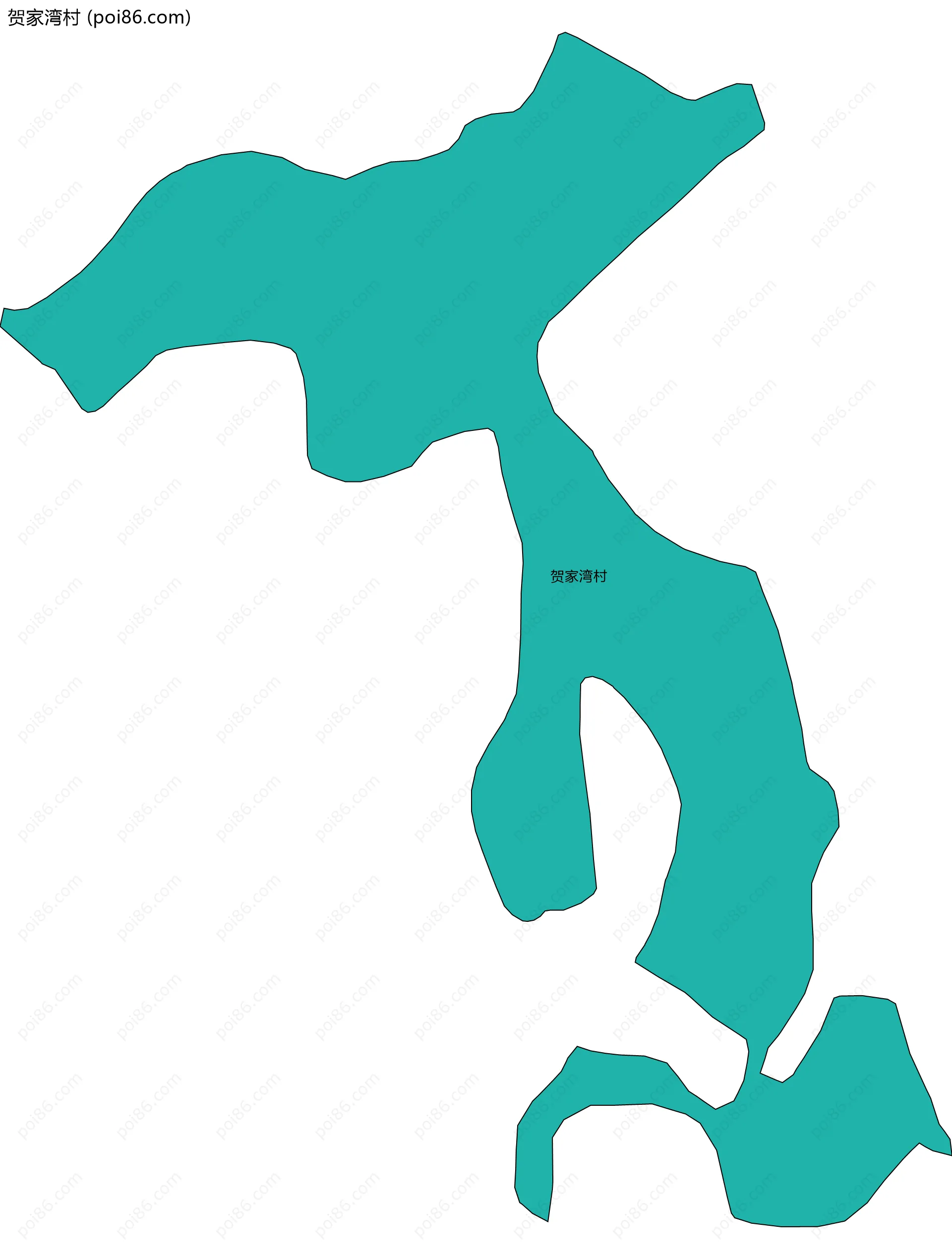 贺家湾村边界地图