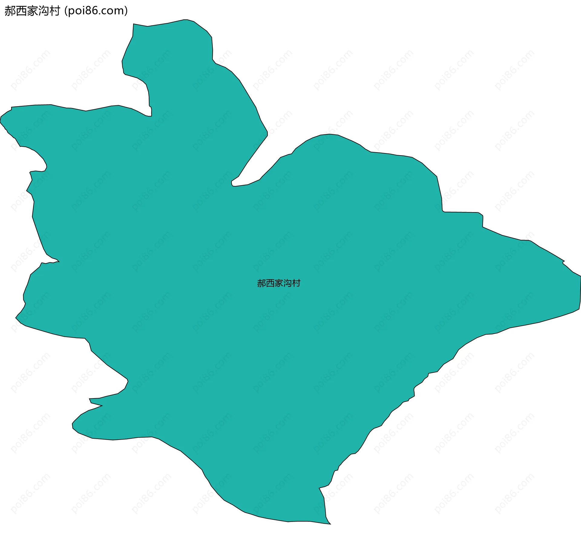 郝西家沟村边界地图