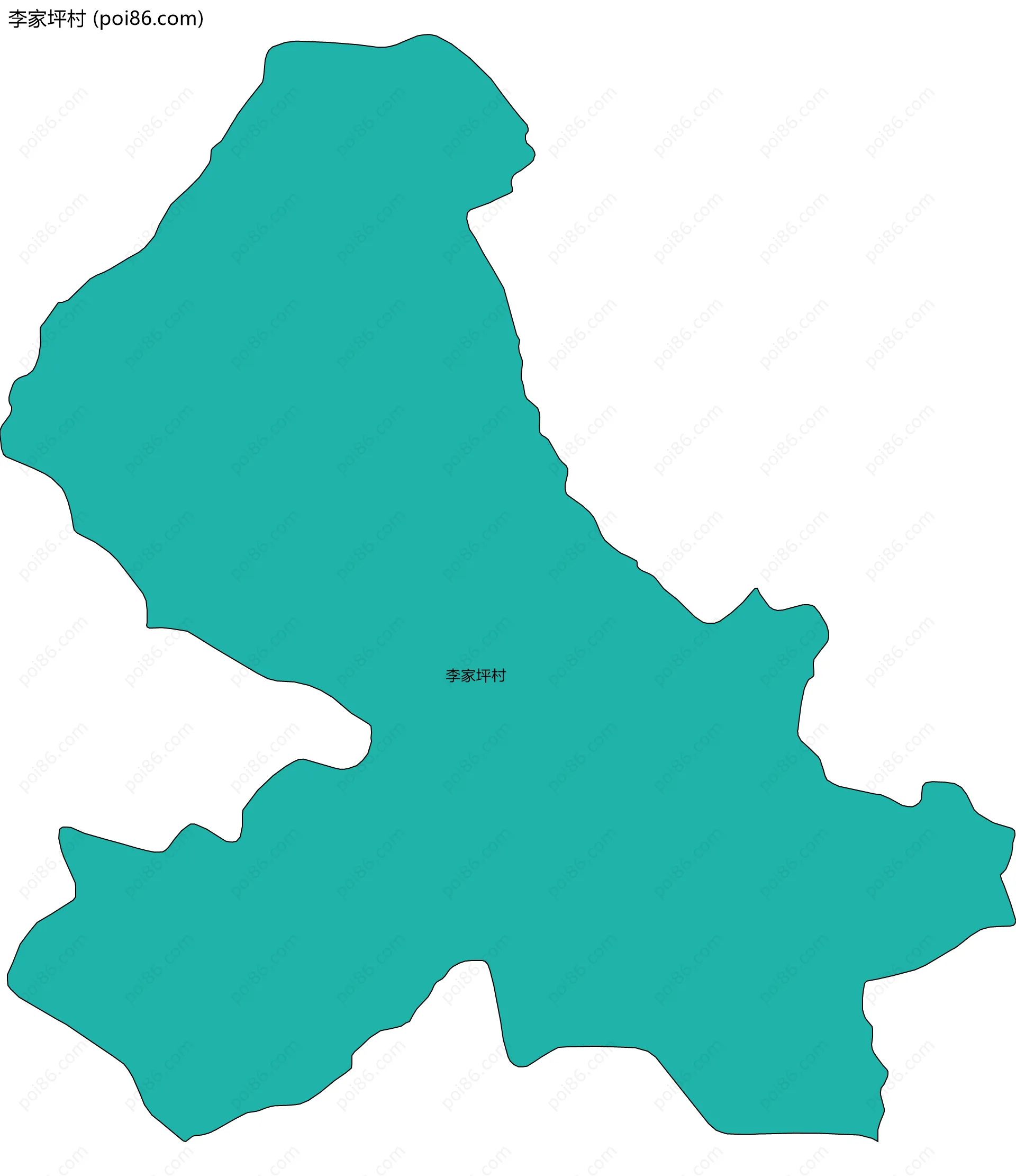 李家坪村边界地图