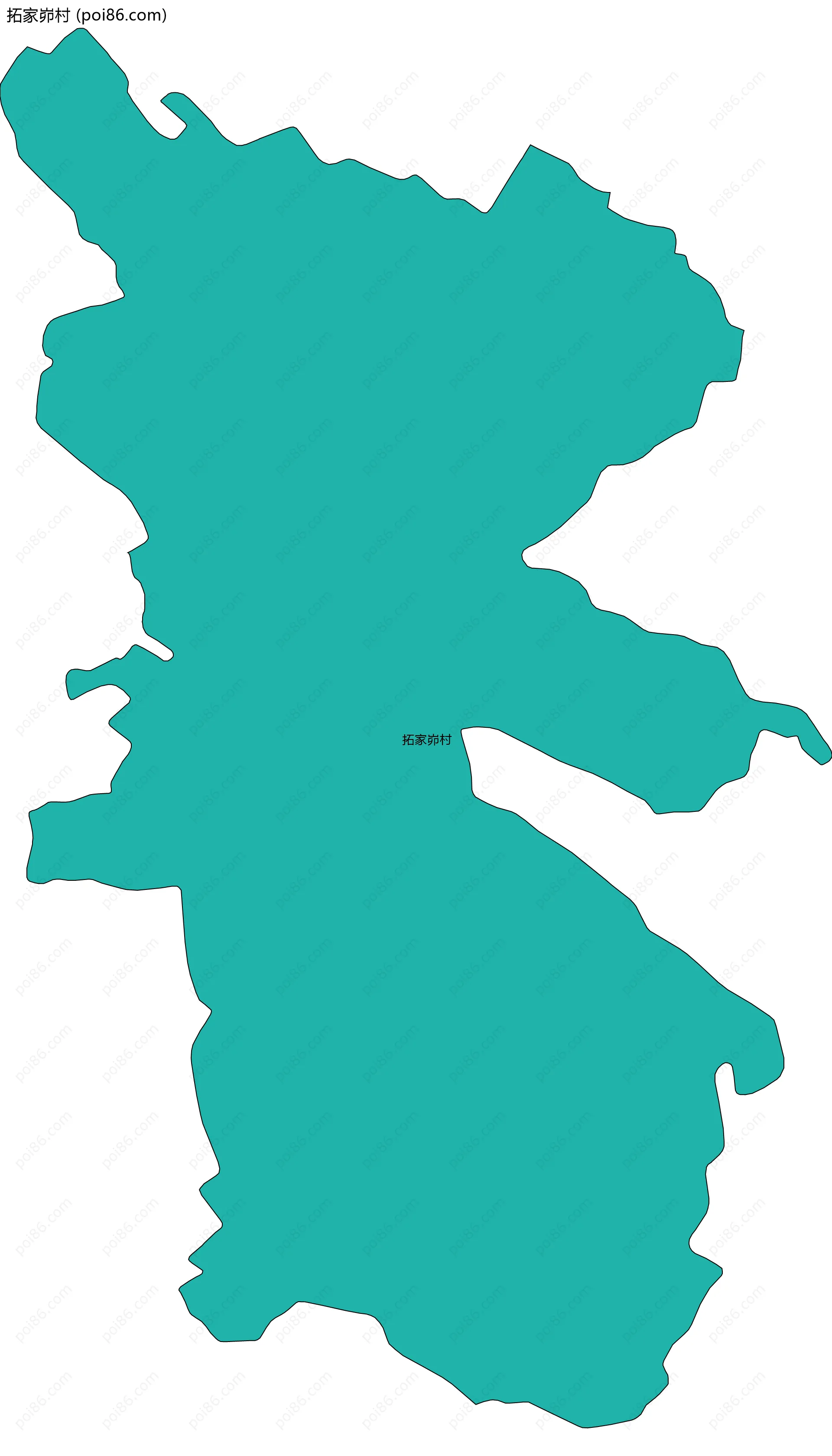 拓家峁村边界地图