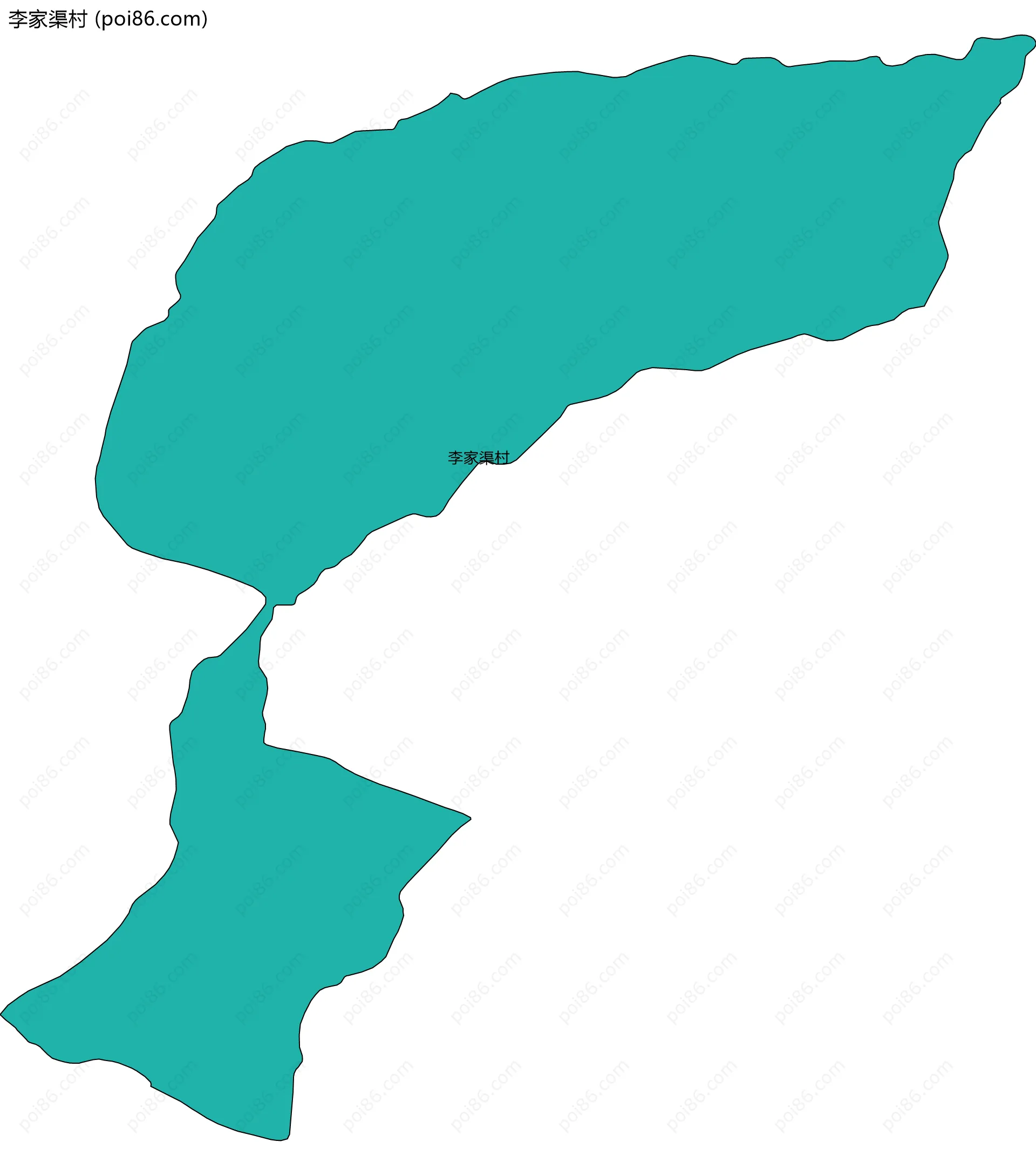 李家渠村边界地图