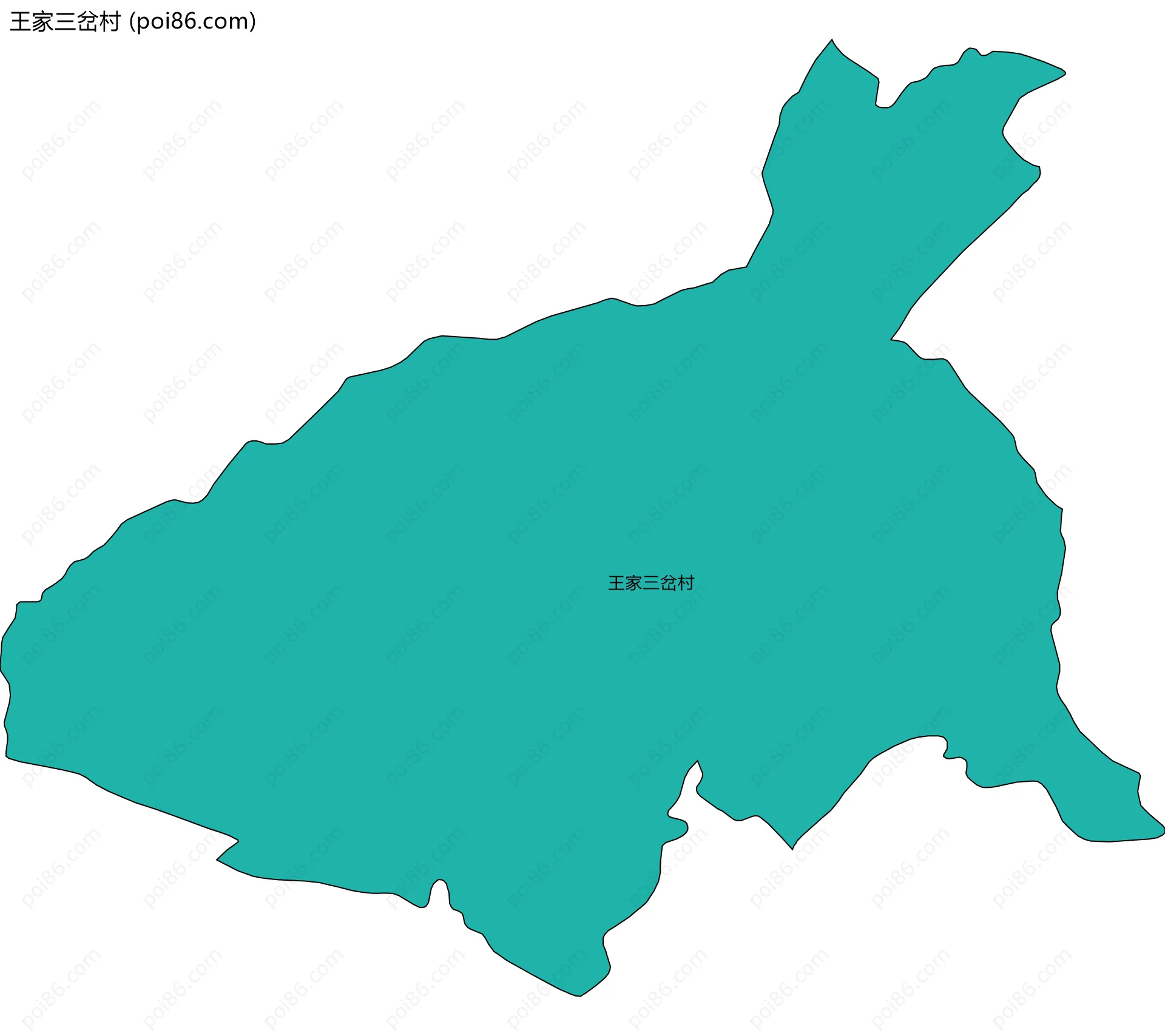 王家三岔村边界地图