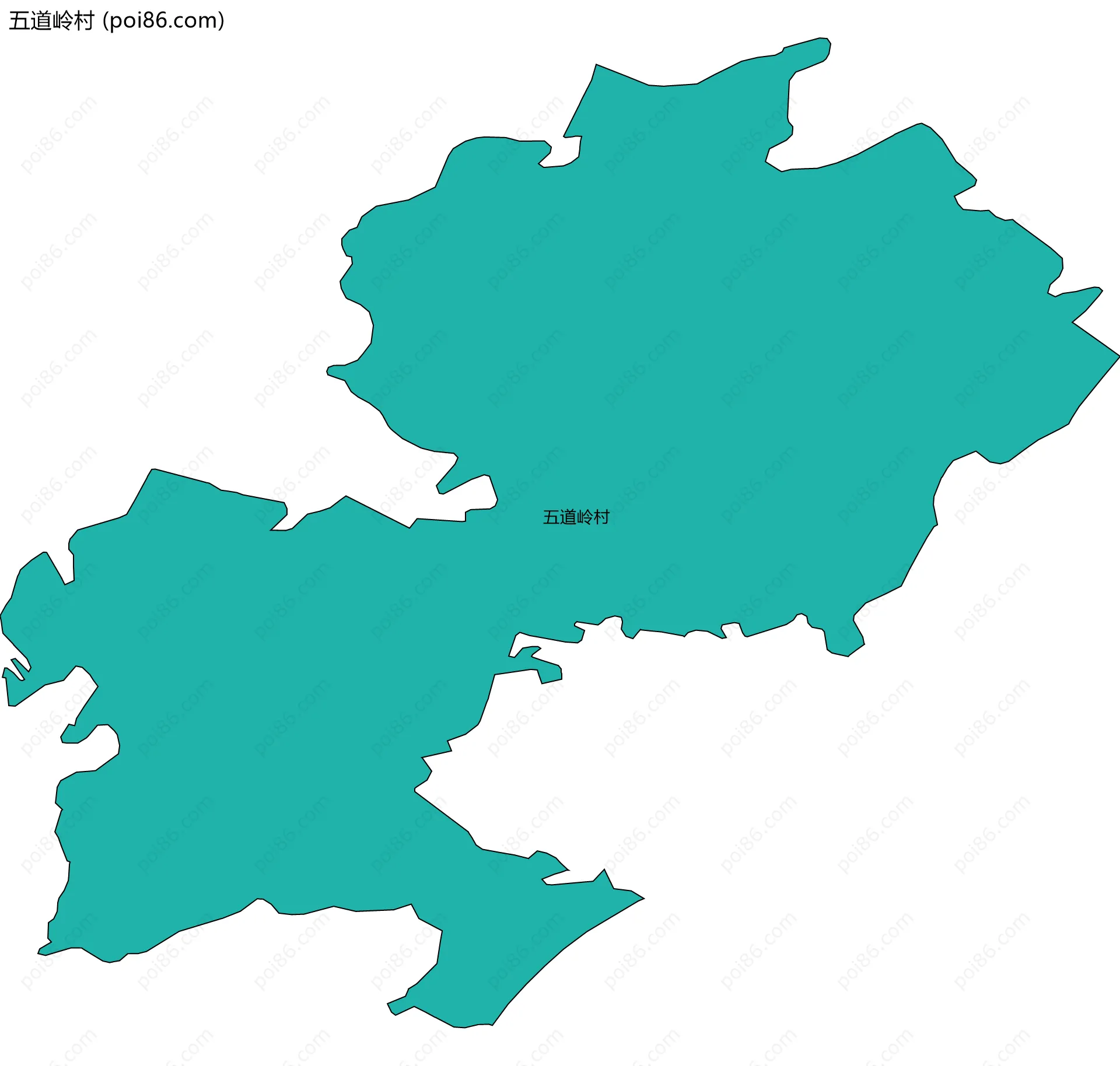 五道岭村边界地图