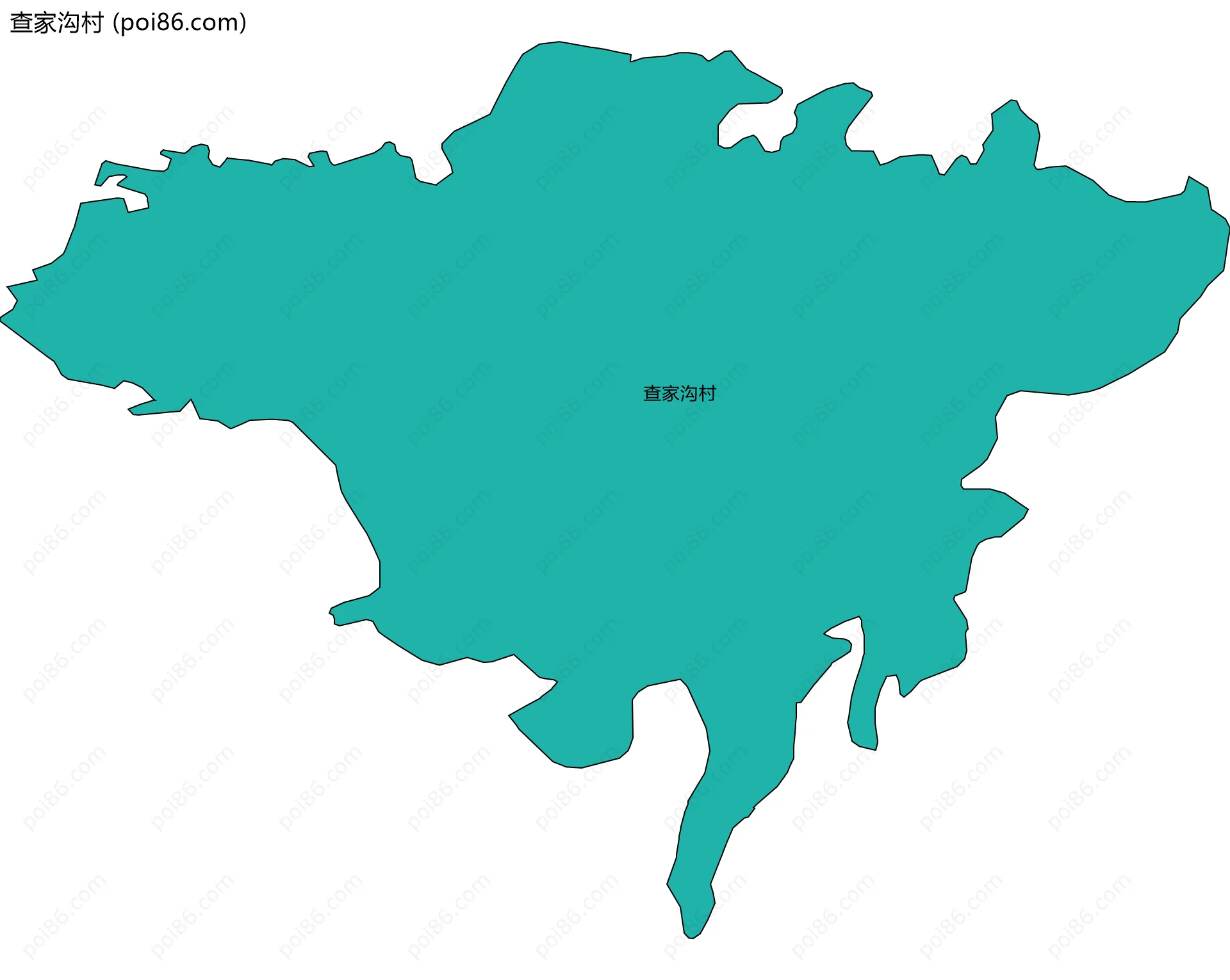 查家沟村边界地图