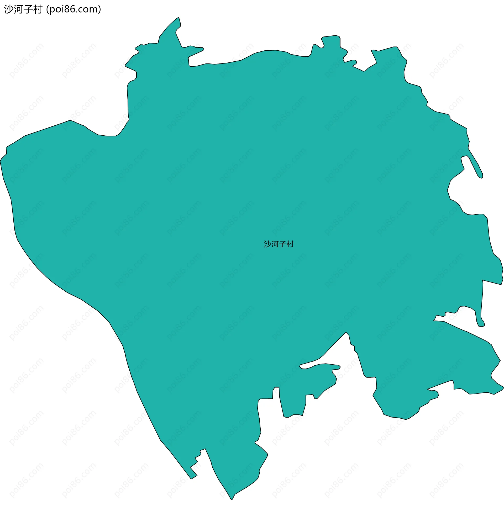 沙河子村边界地图
