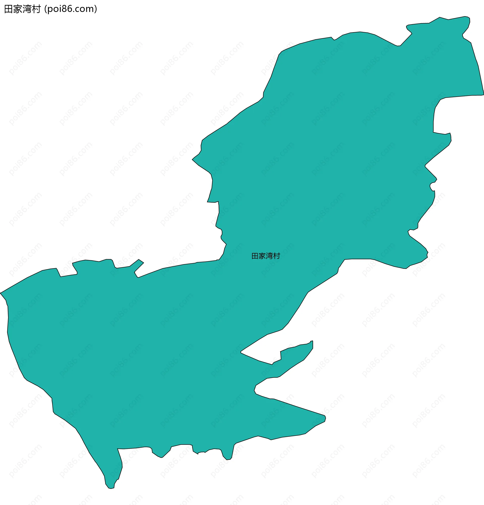 田家湾村边界地图