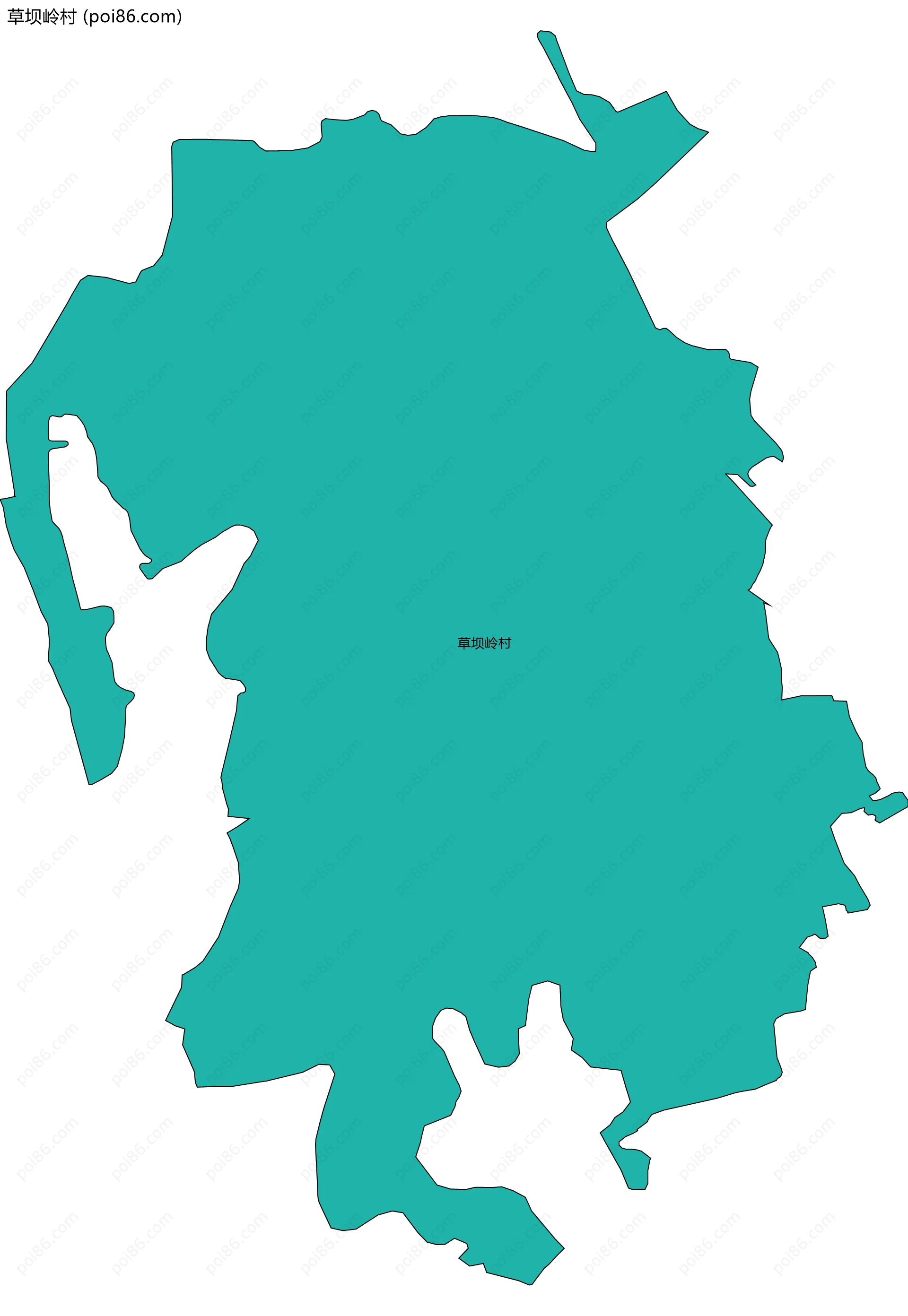 草坝岭村边界地图