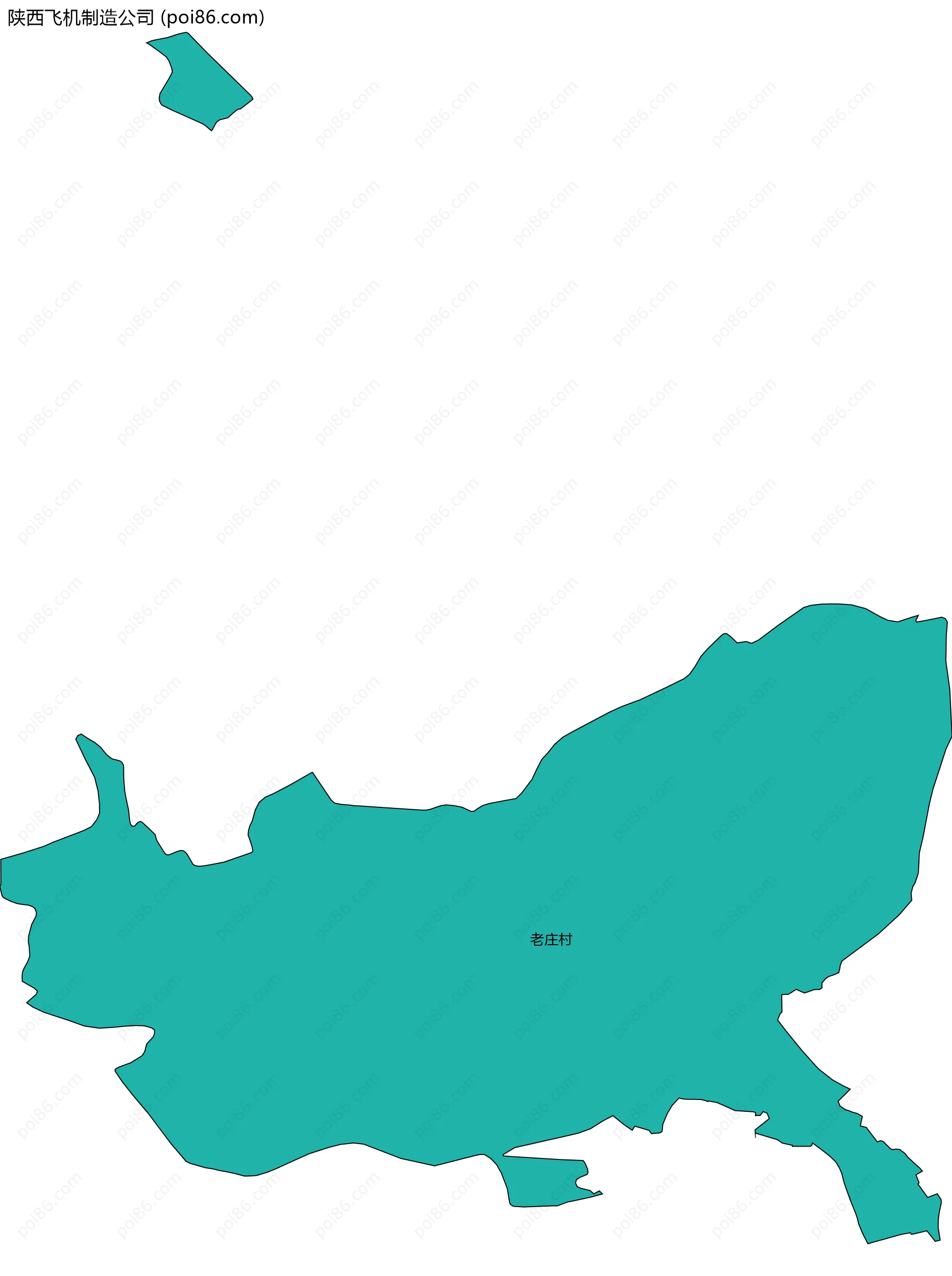 陕西飞机制造公司边界地图(五级行政区划)