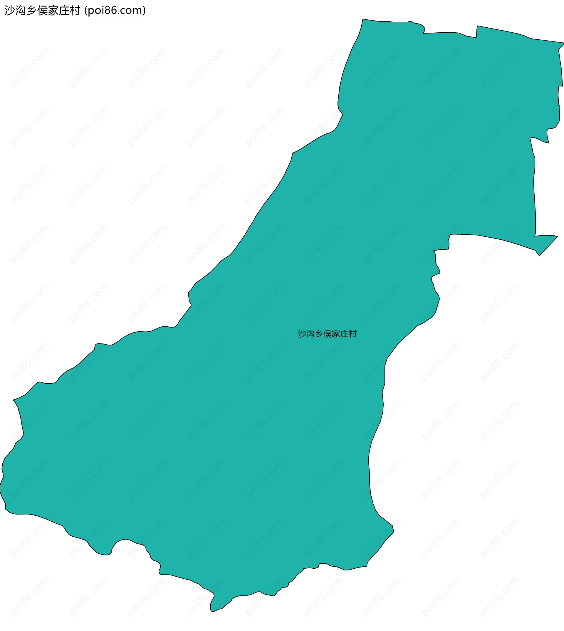 沙沟乡侯家庄村边界地图