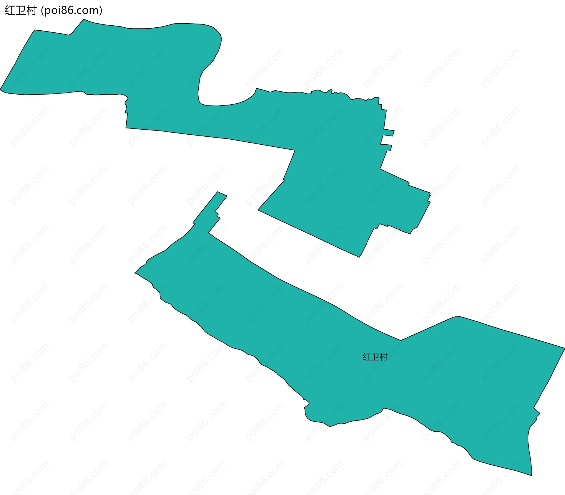 红卫村边界地图