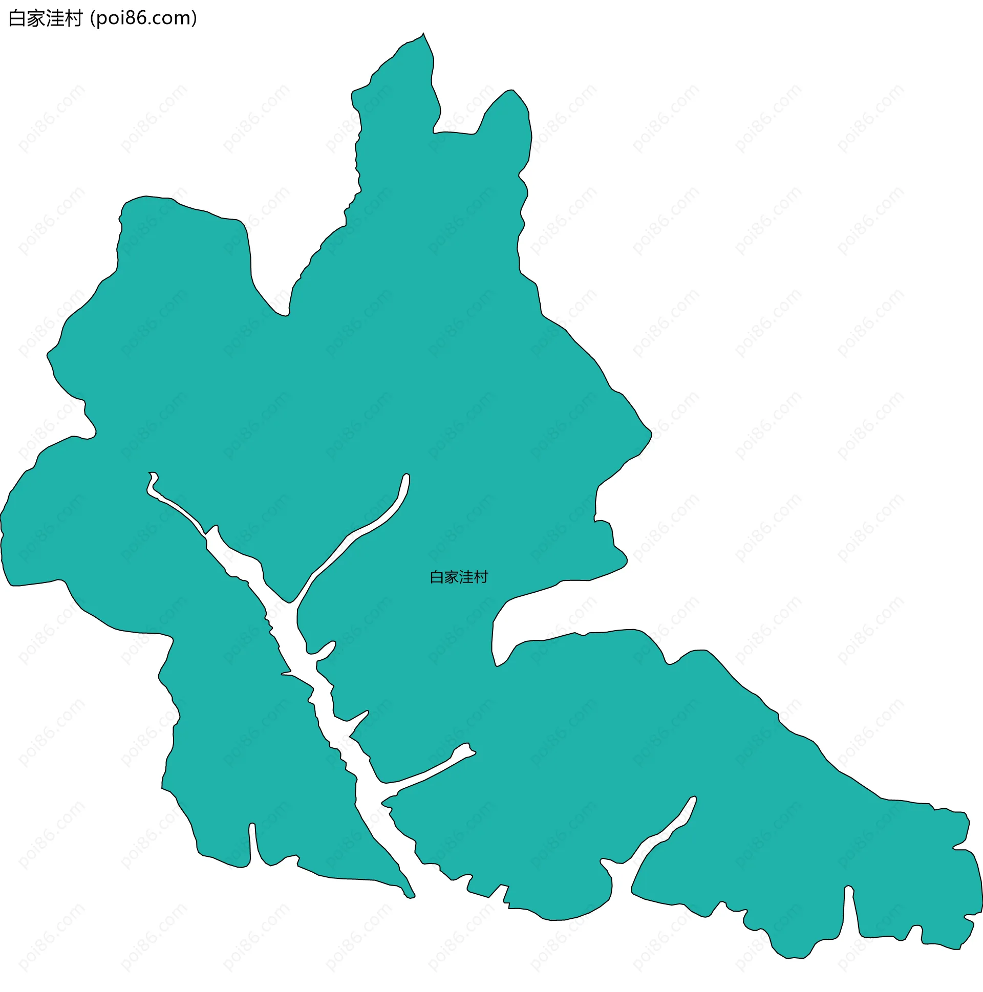 白家洼村边界地图