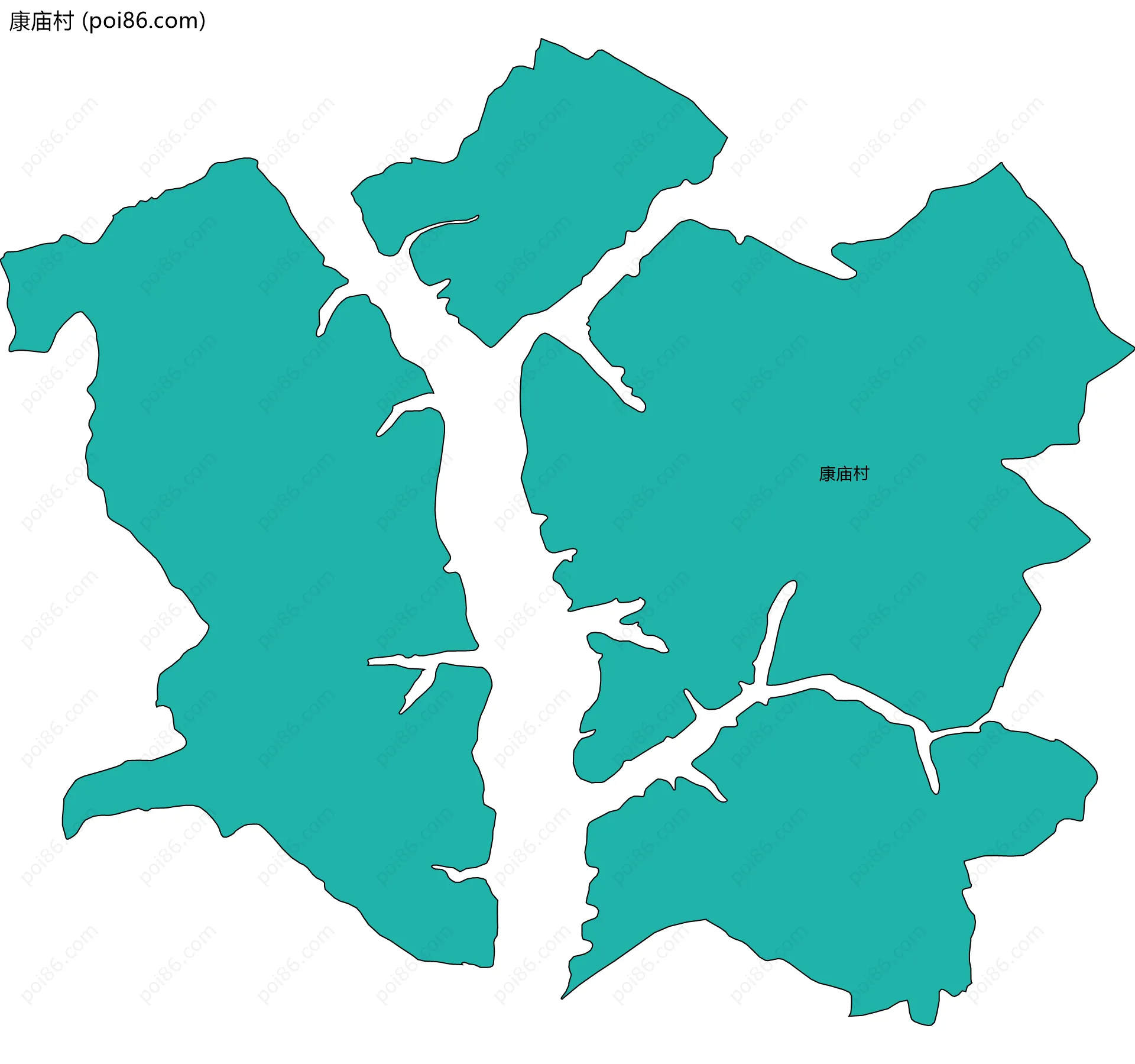 康庙村边界地图