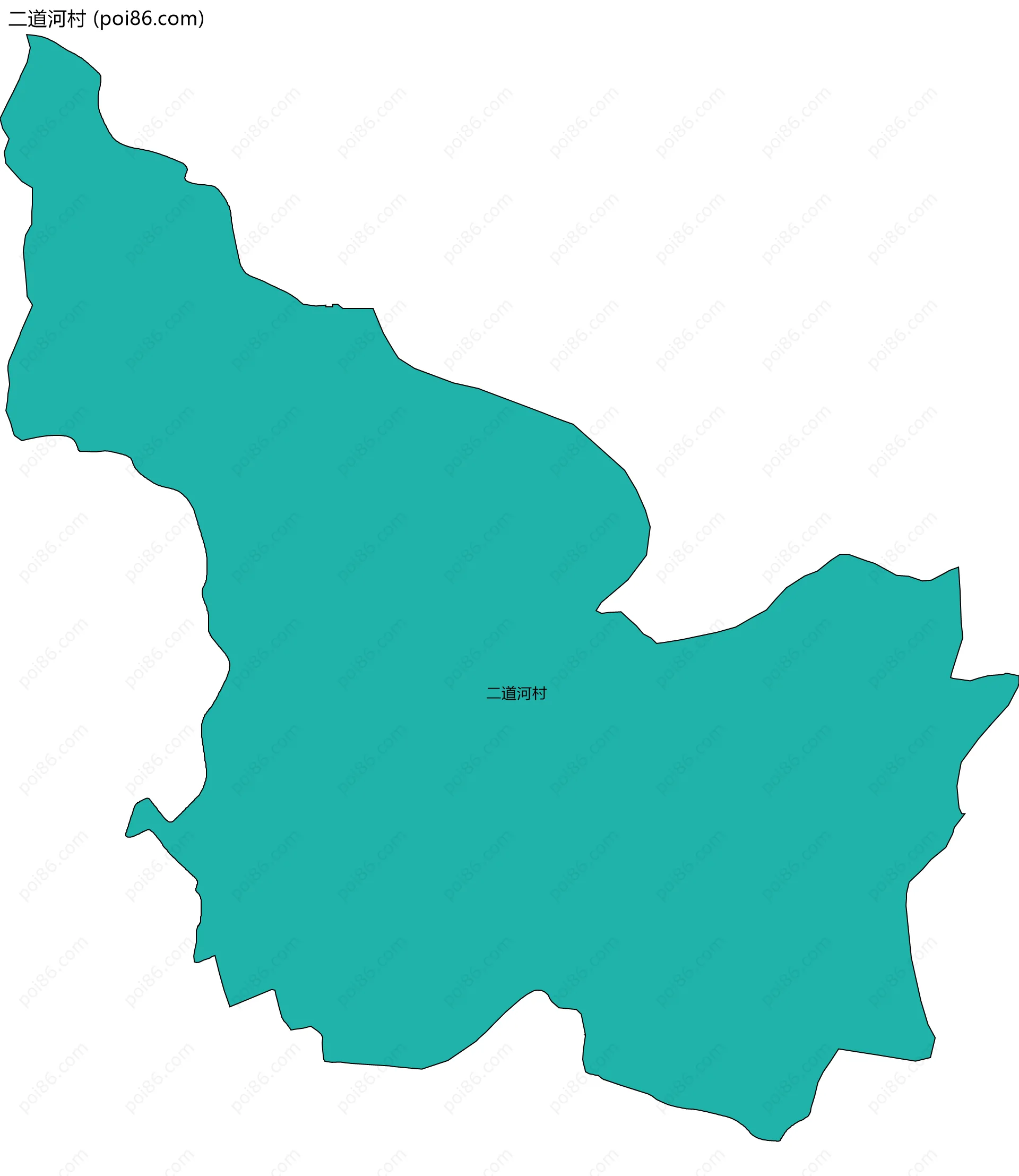 二道河村边界地图