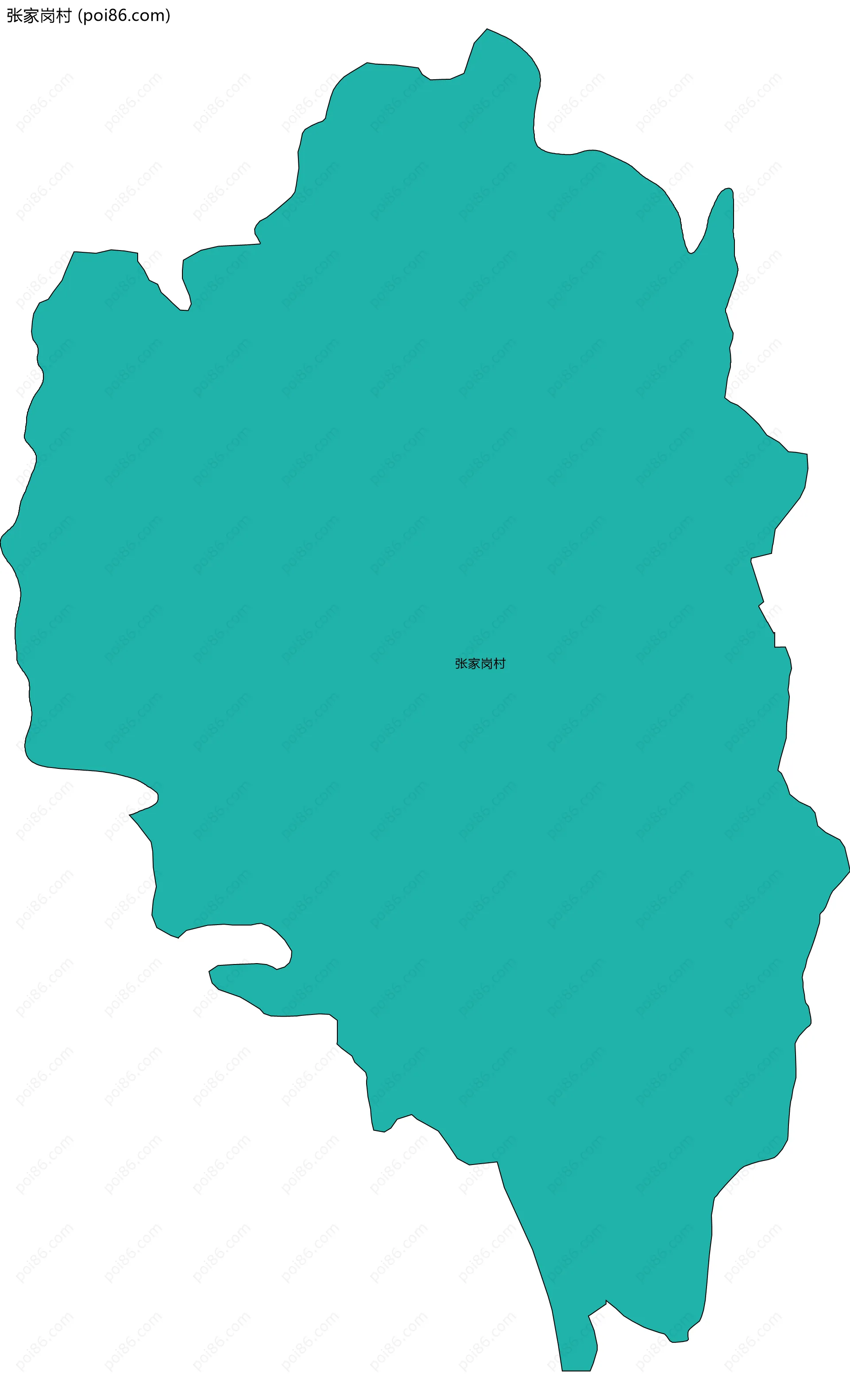 张家岗村边界地图