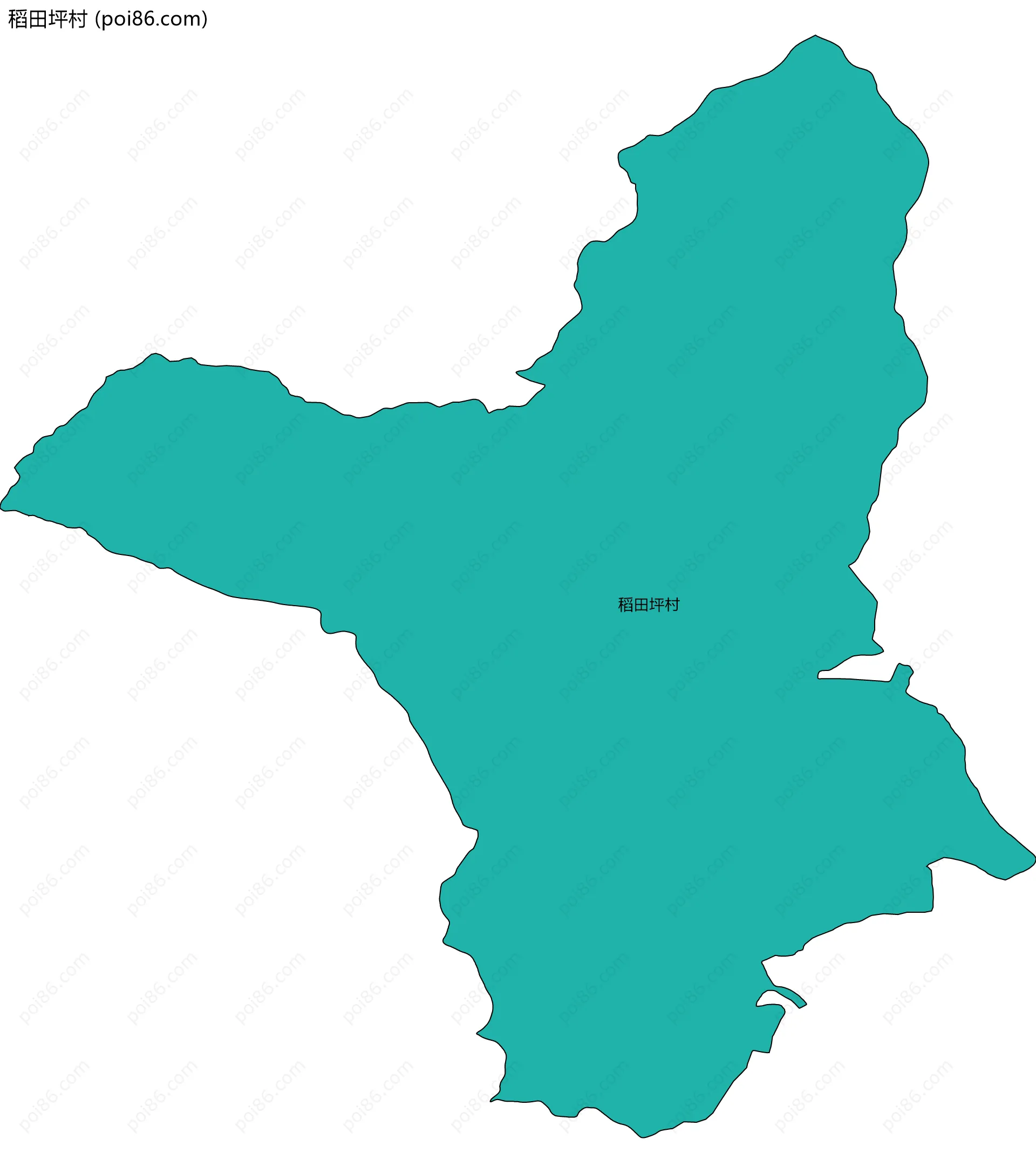 稻田坪村边界地图