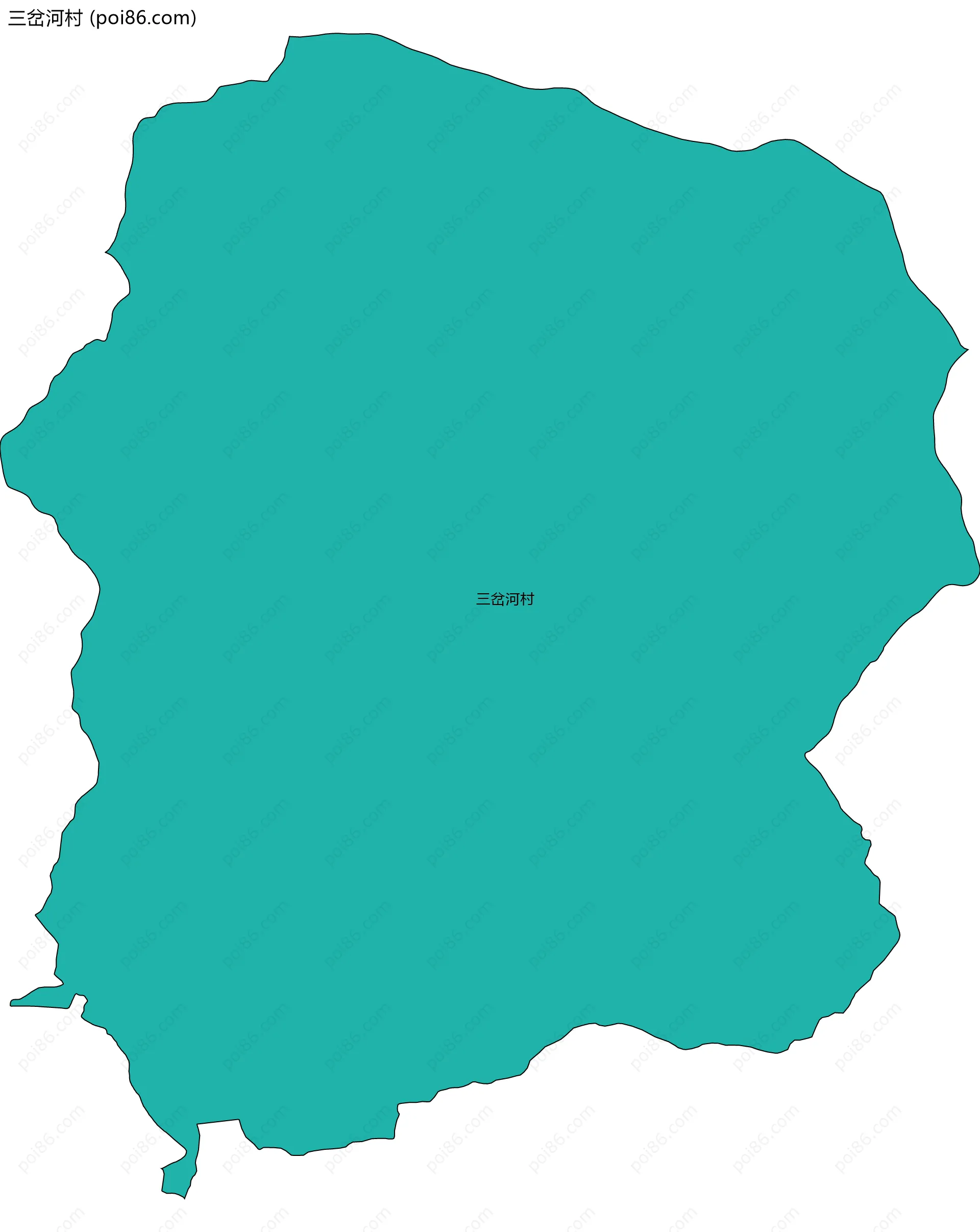 三岔河村边界地图