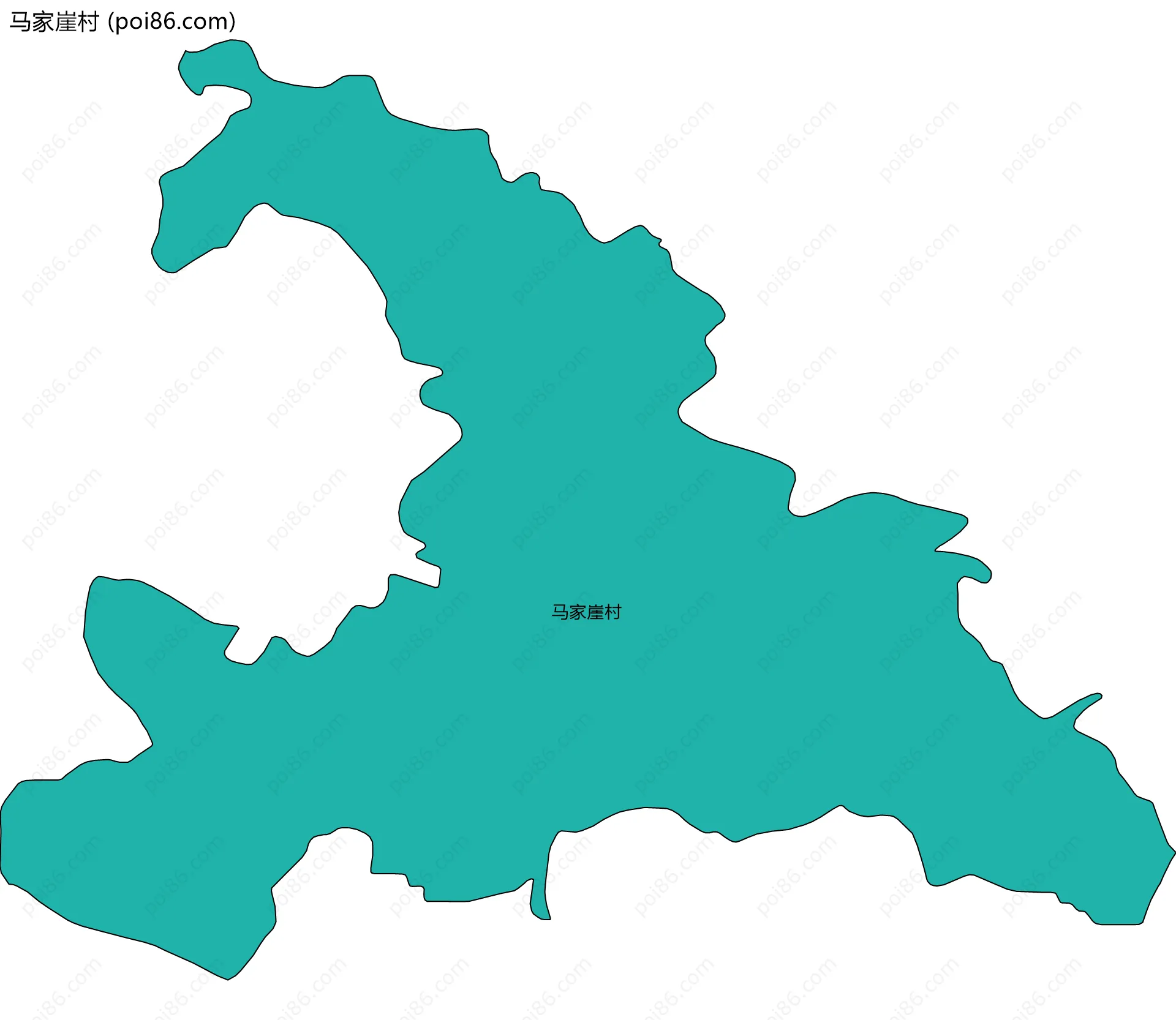 马家崖村边界地图
