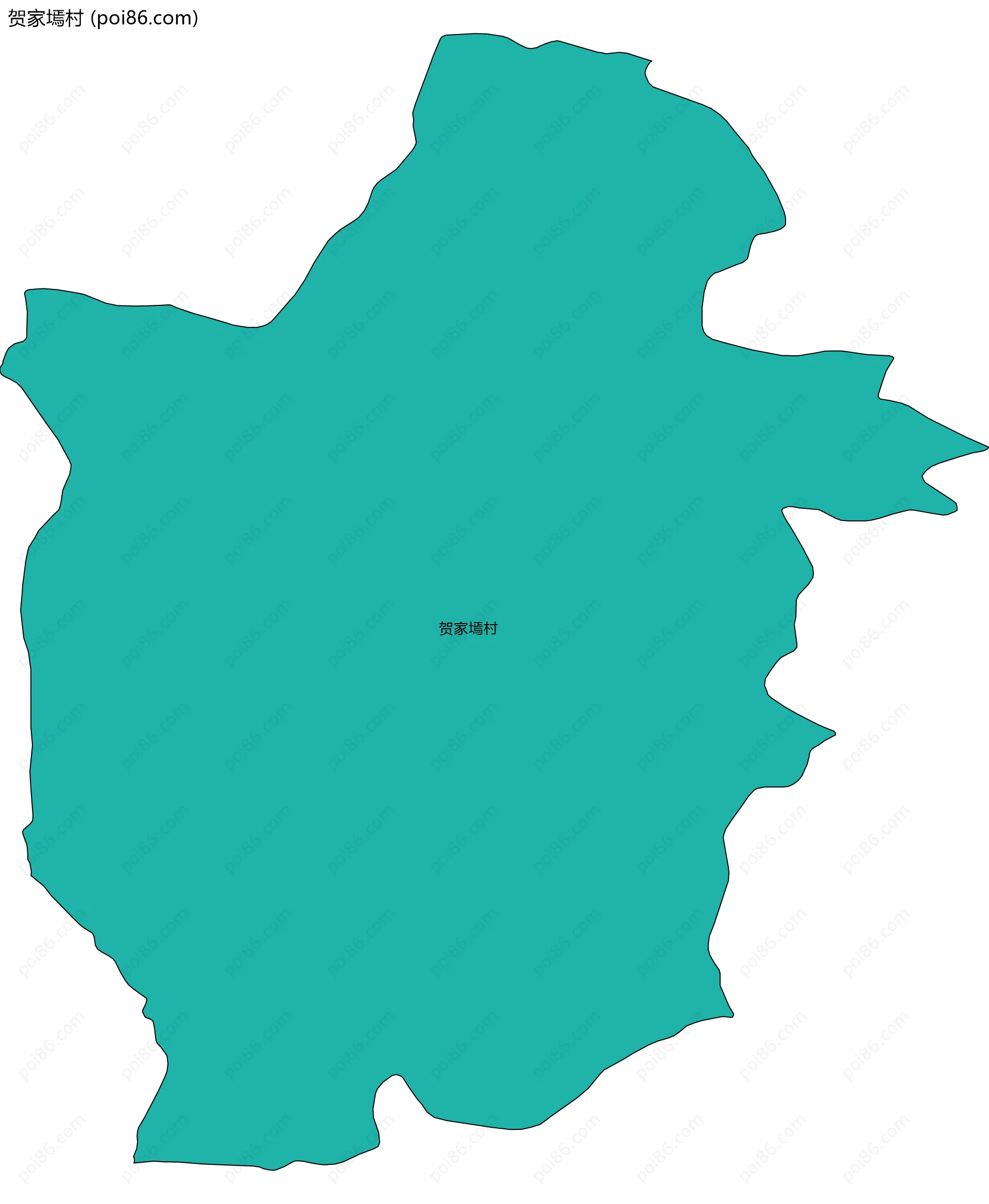 贺家墕村边界地图