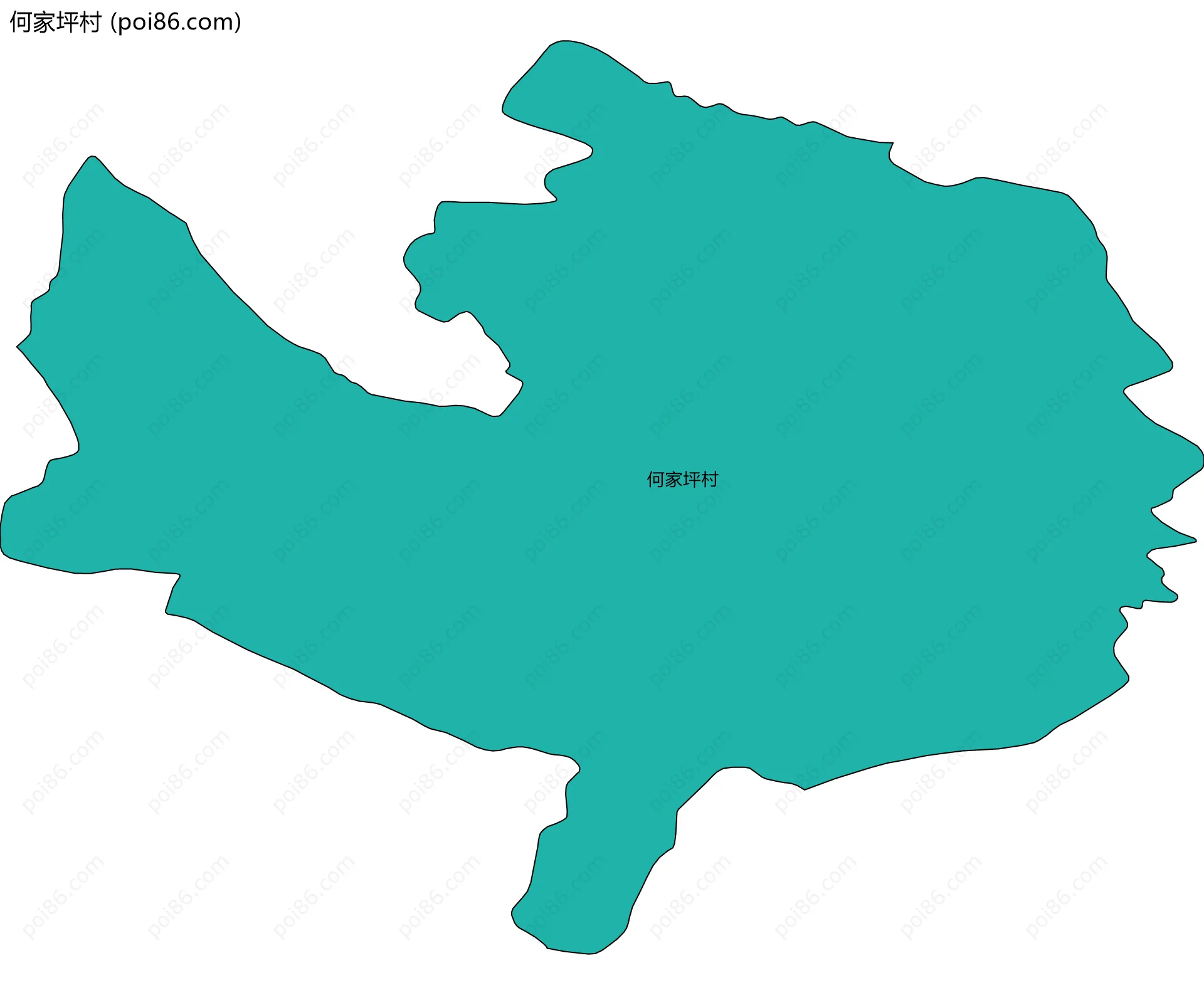 何家坪村边界地图