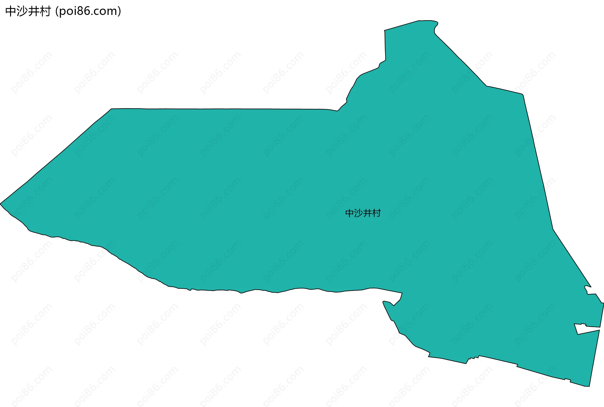中沙井村边界地图