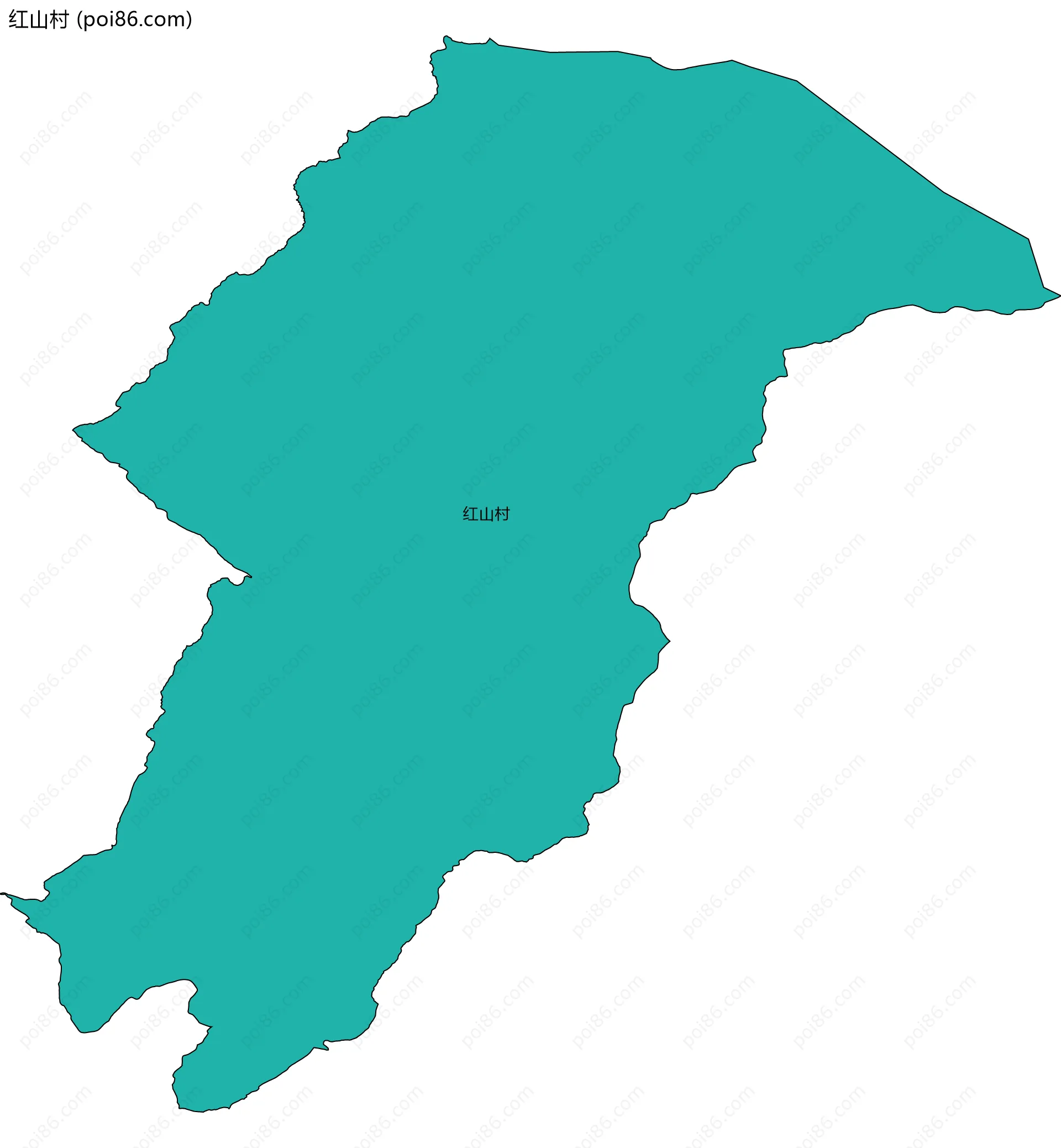 红山村边界地图