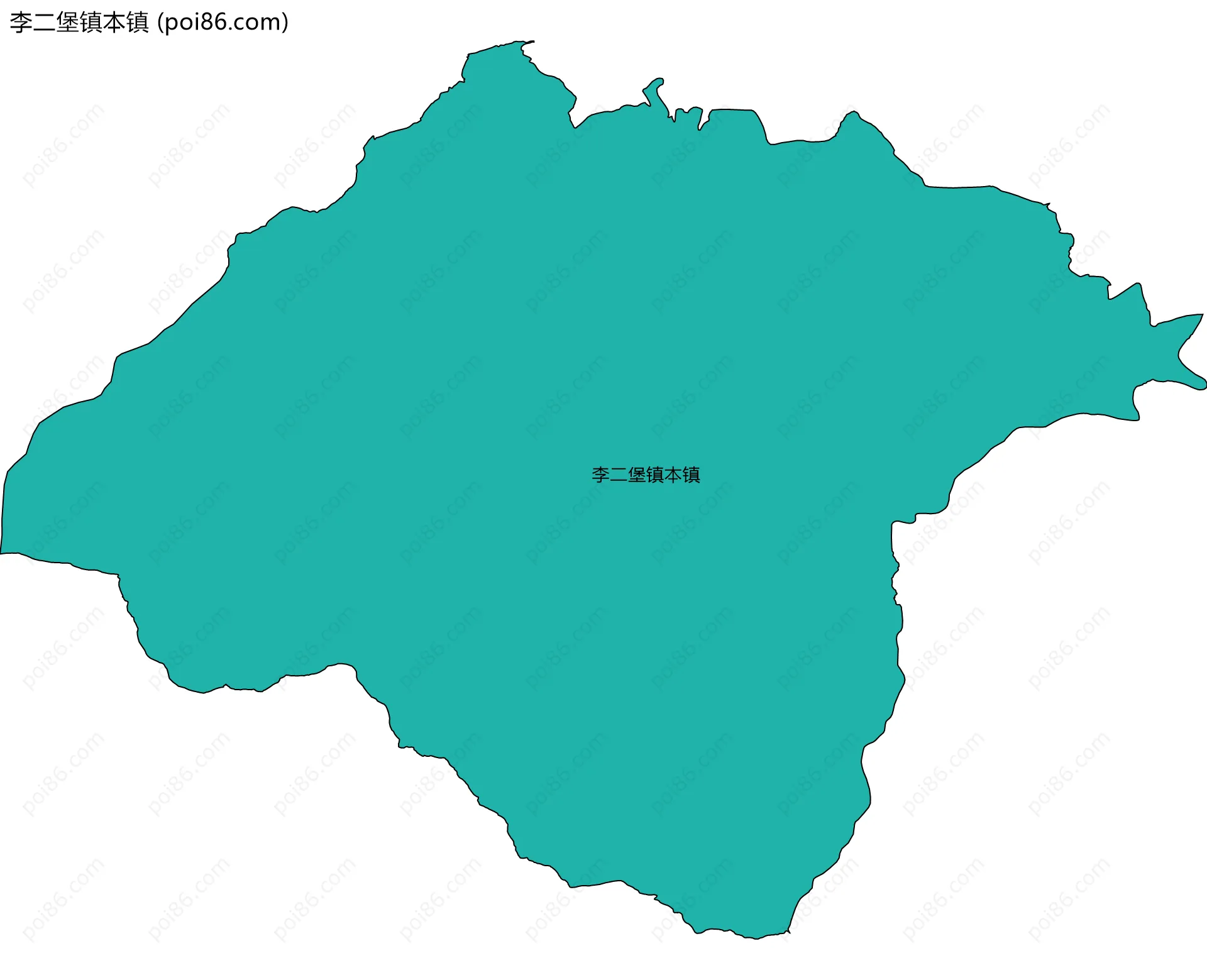 李二堡镇本镇边界地图