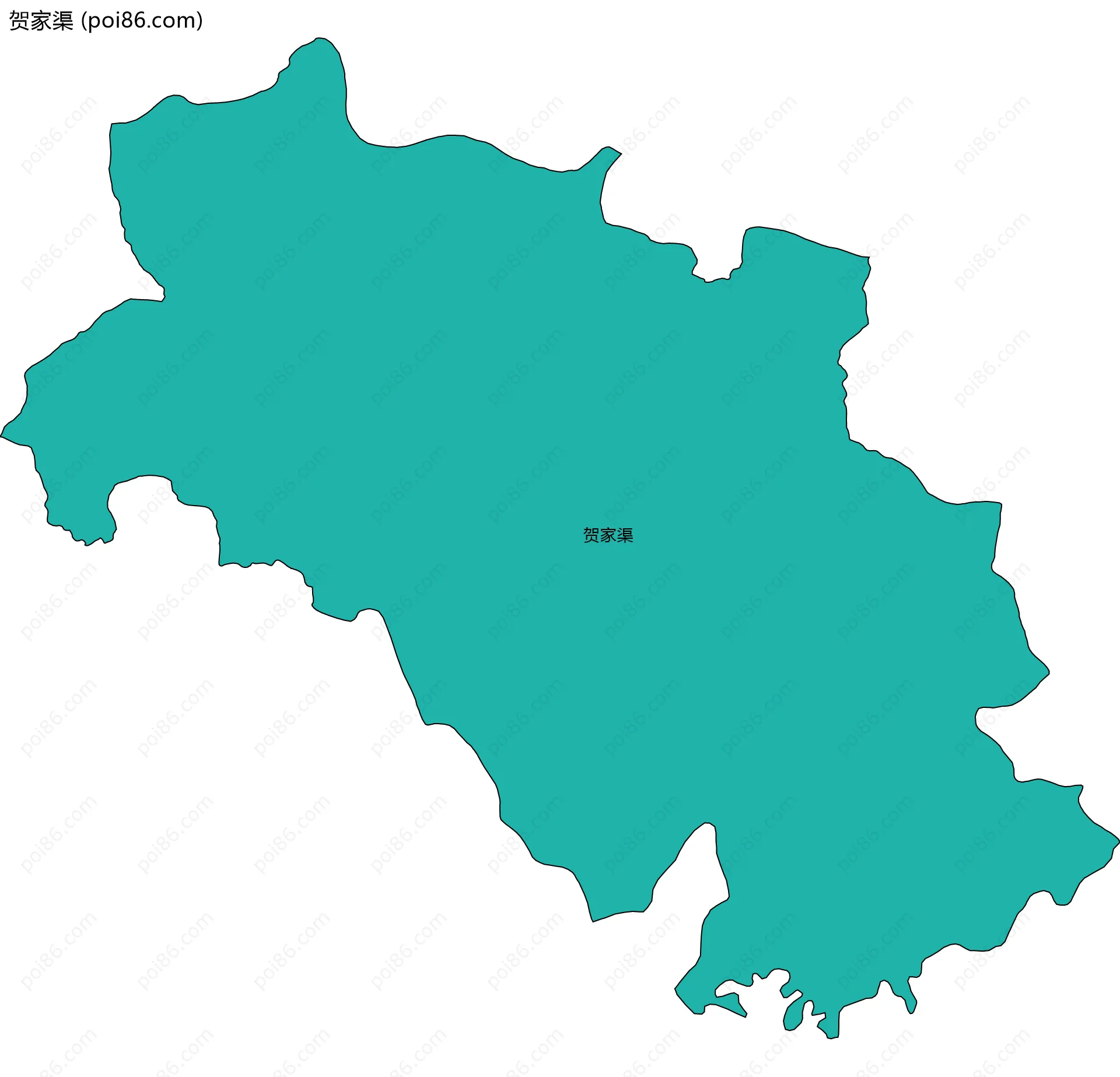 贺家渠边界地图