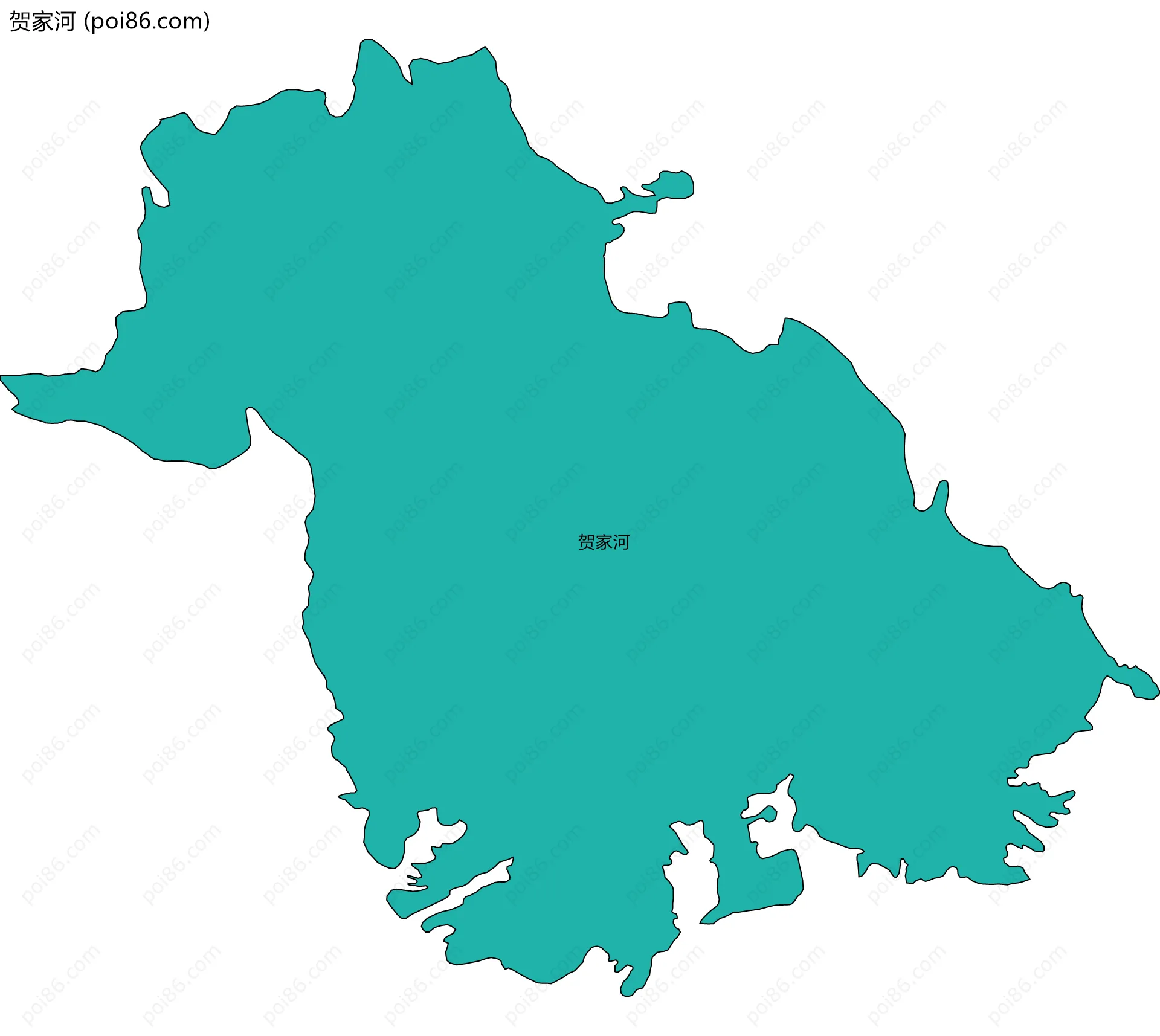 贺家河边界地图