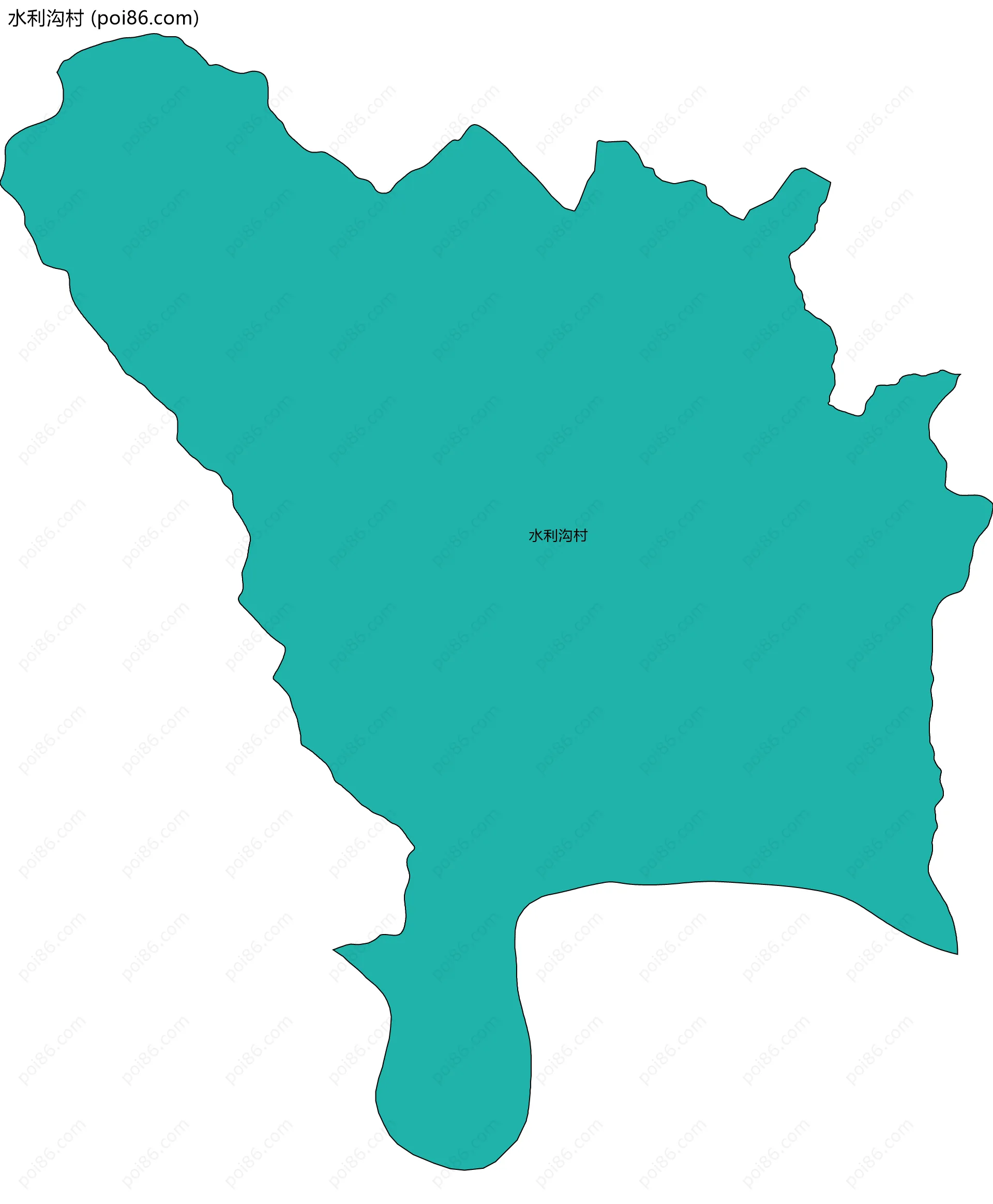 水利沟村边界地图
