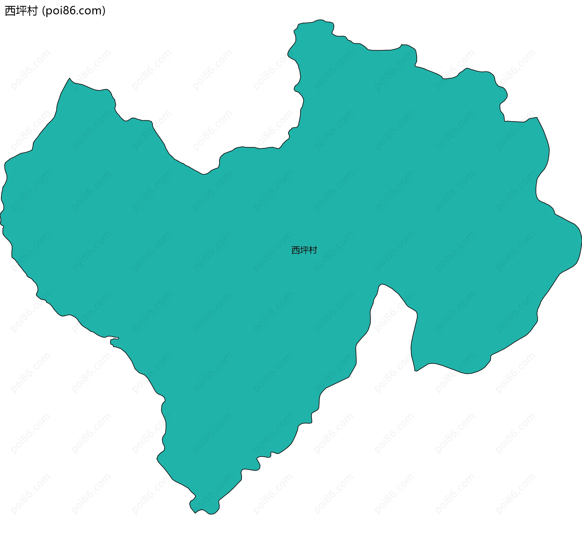 西坪村边界地图
