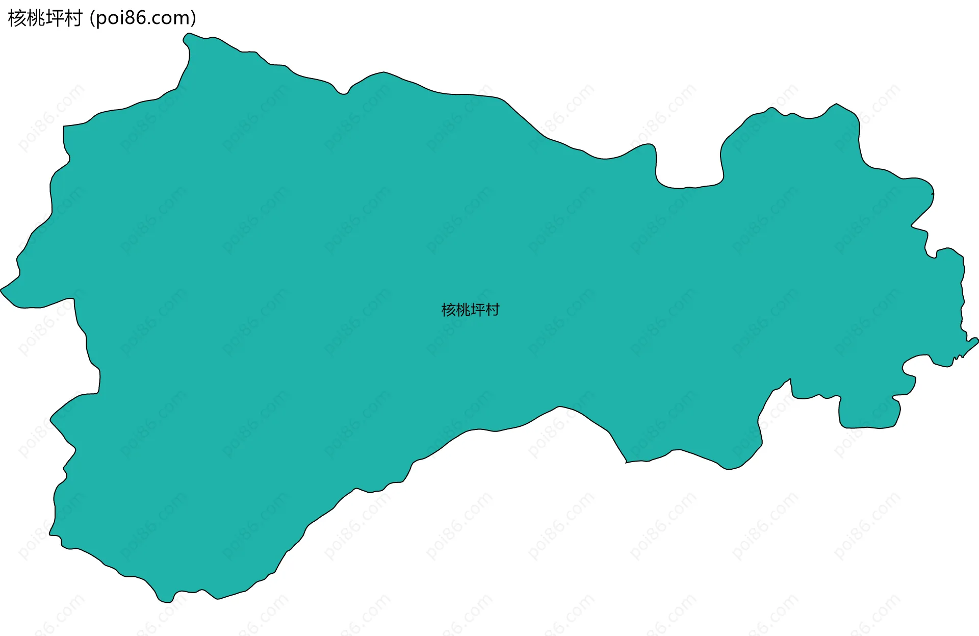 核桃坪村边界地图