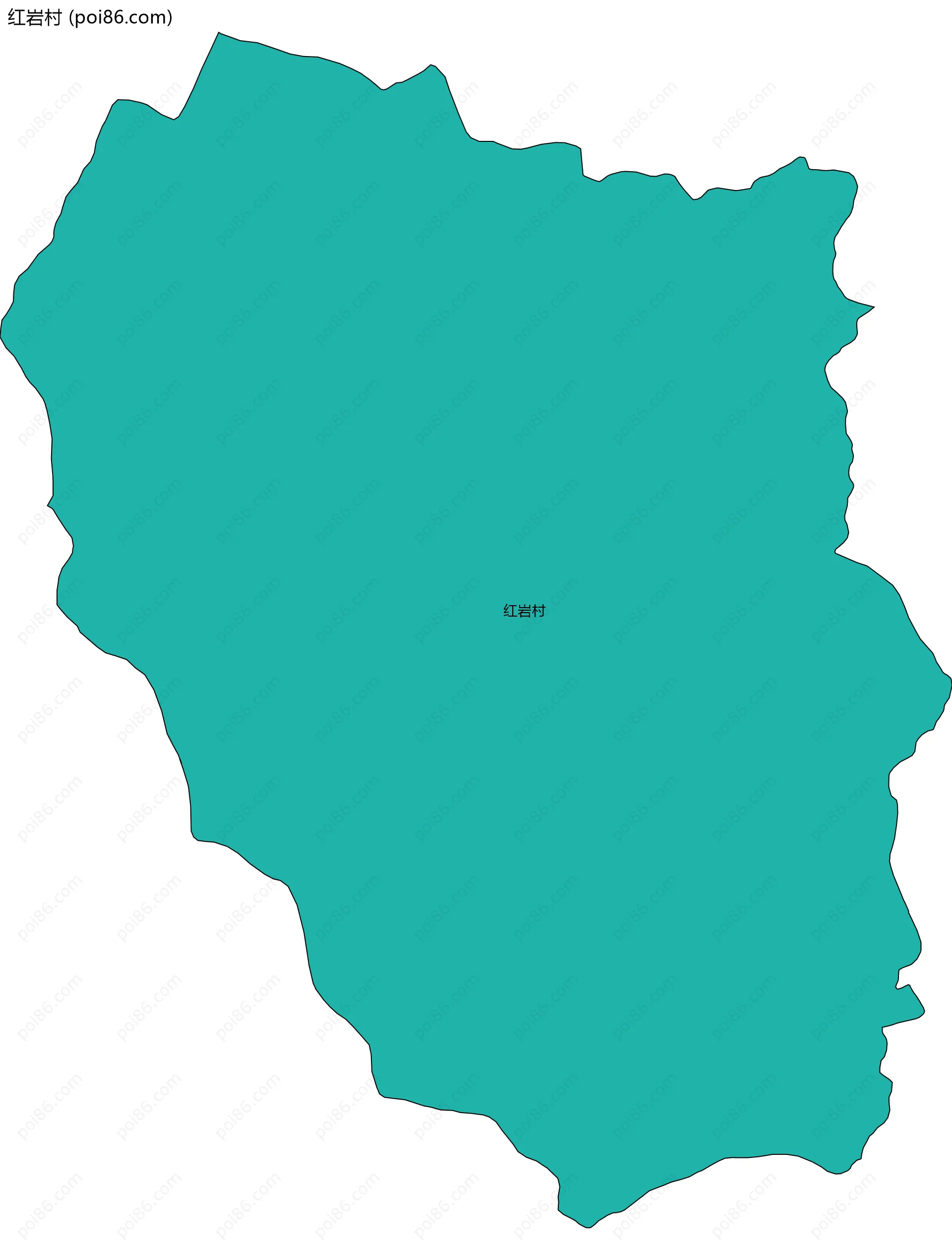 红岩村边界地图