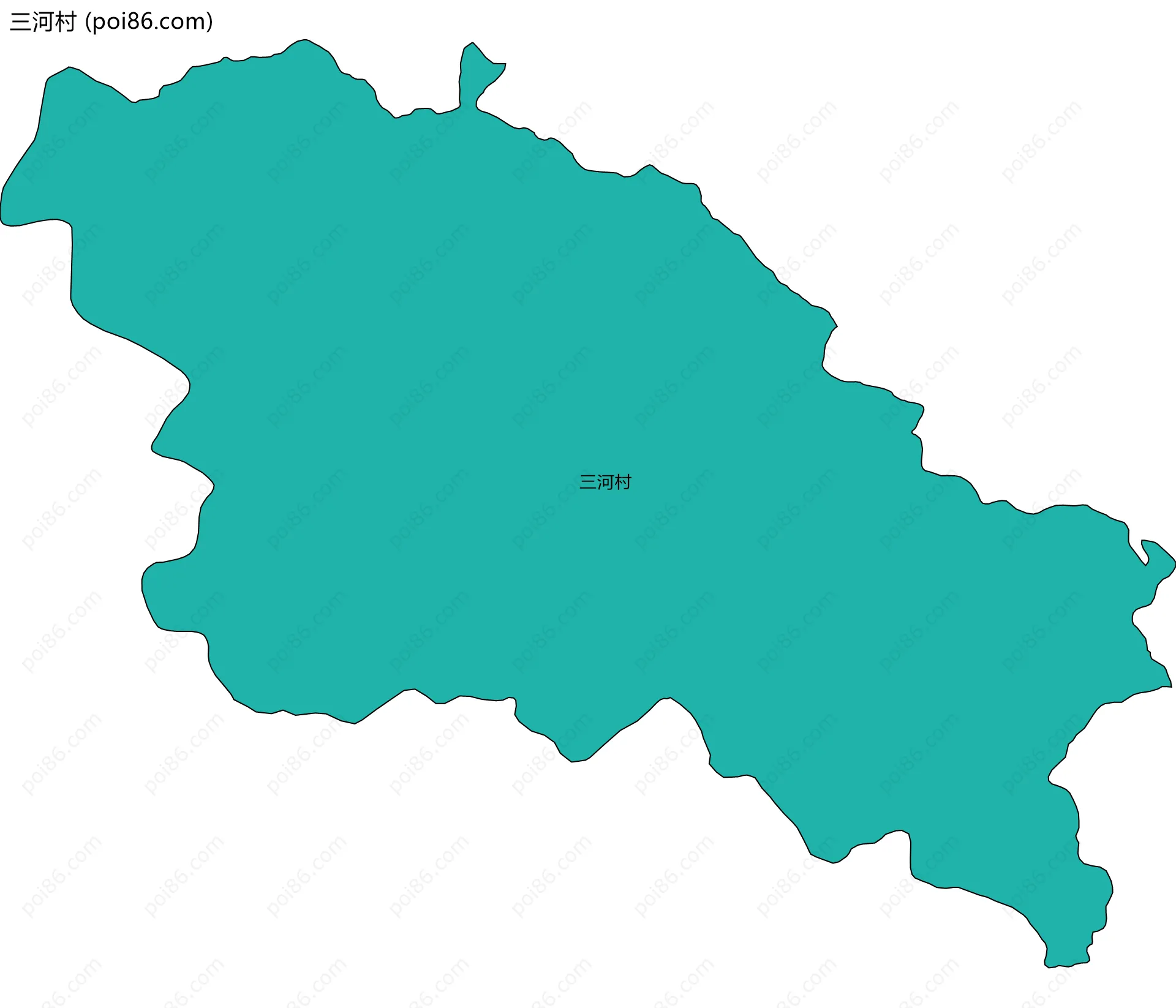 三河村边界地图
