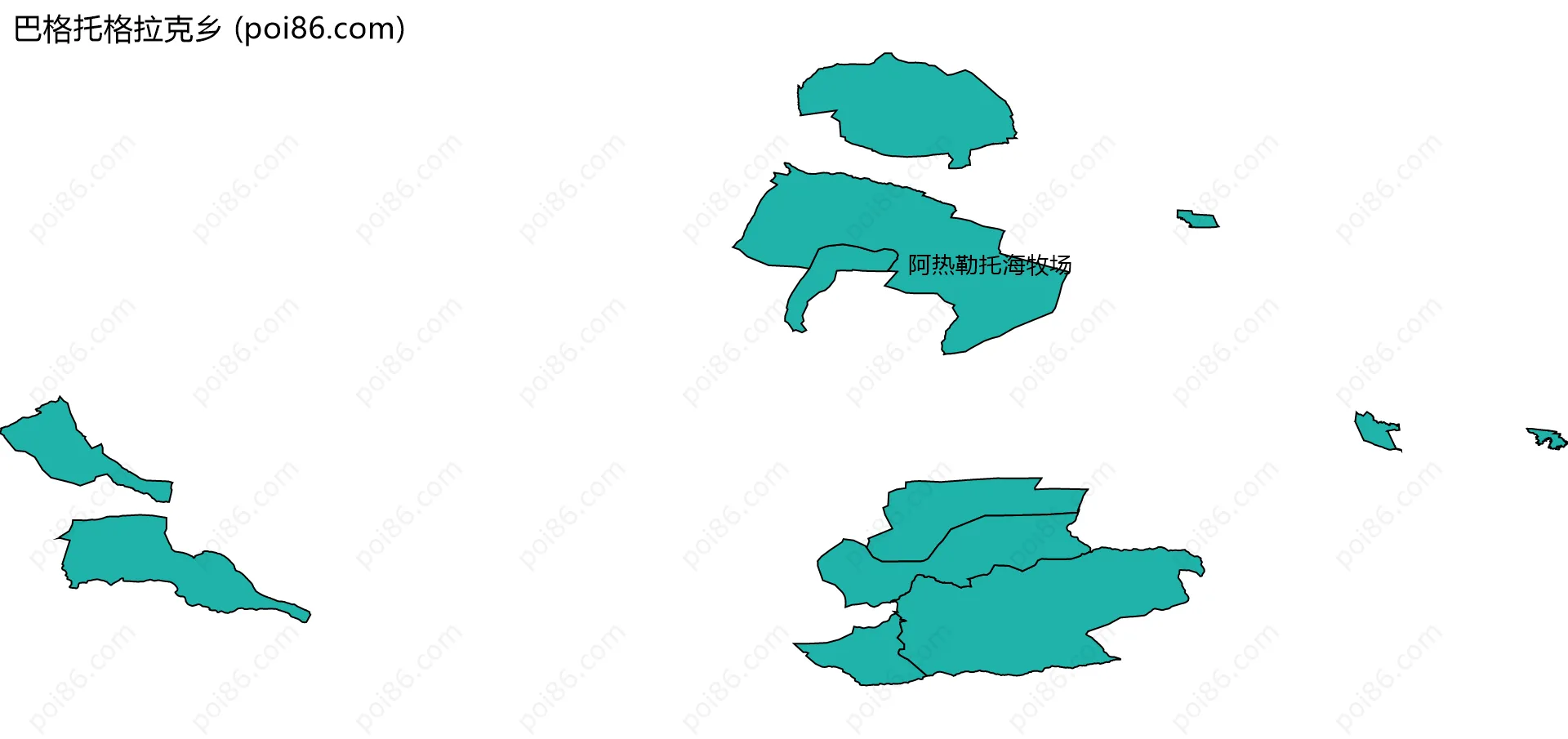 巴格托格拉克乡边界地图(五级行政区划)