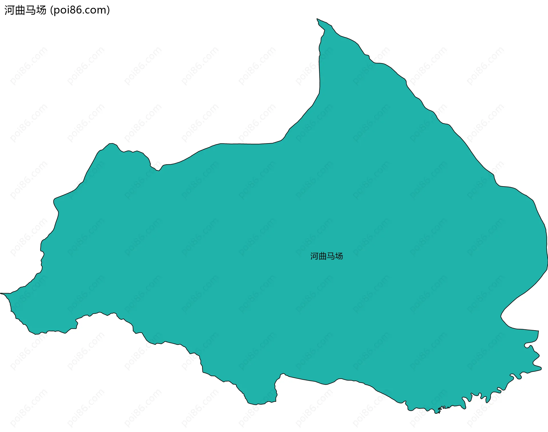 河曲马场边界地图(五级行政区划)