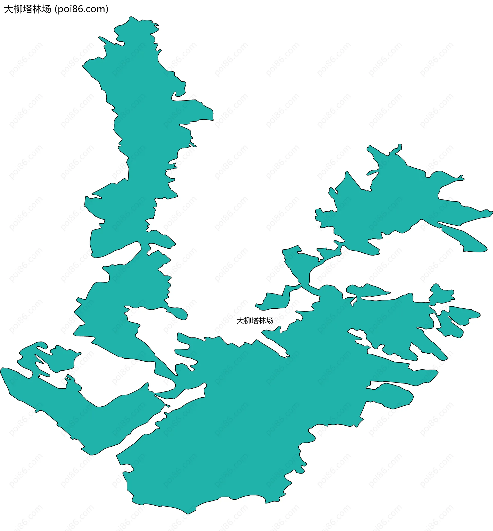 大柳塔林场边界地图(五级行政区划)