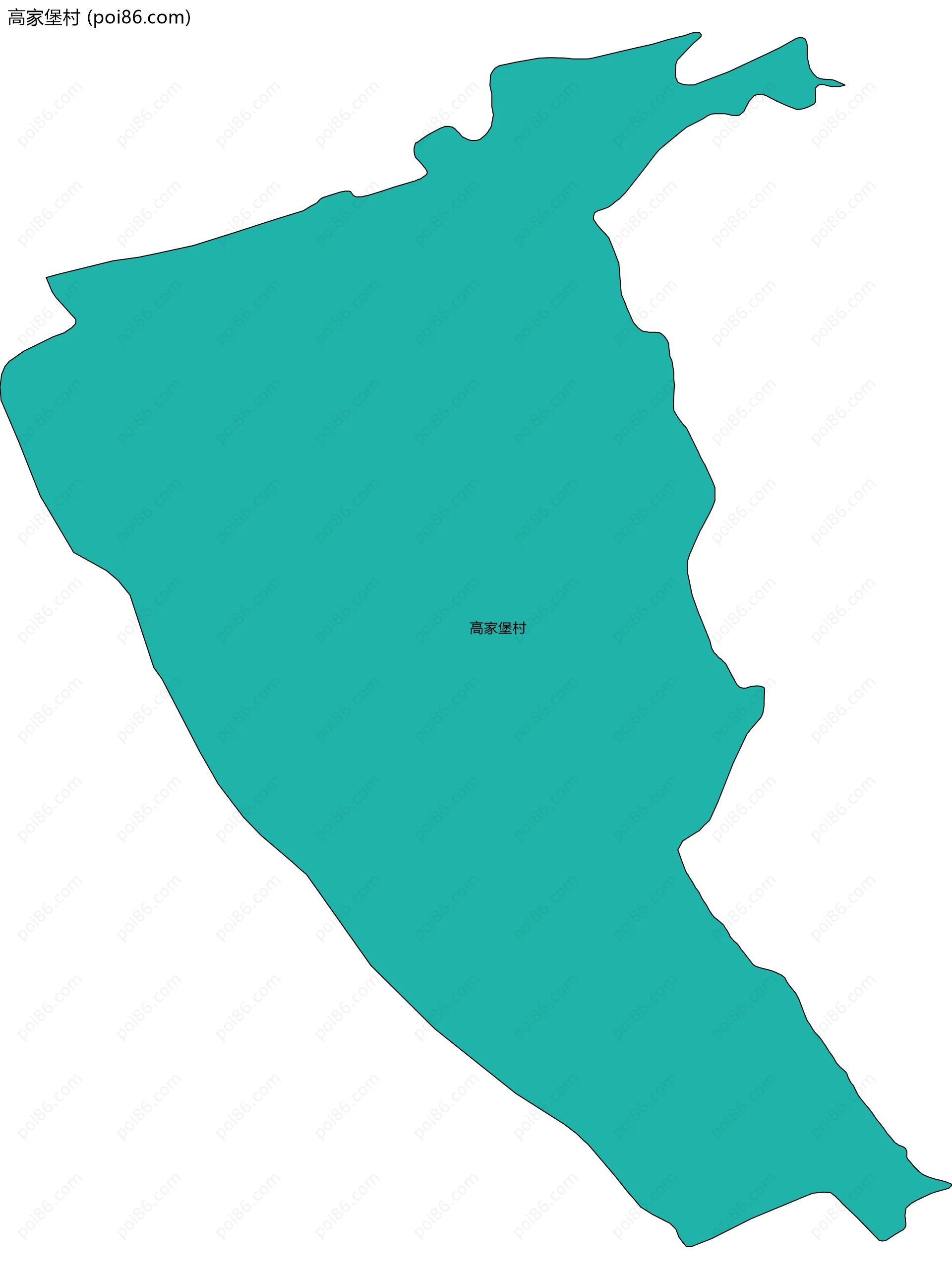 高家堡村边界地图